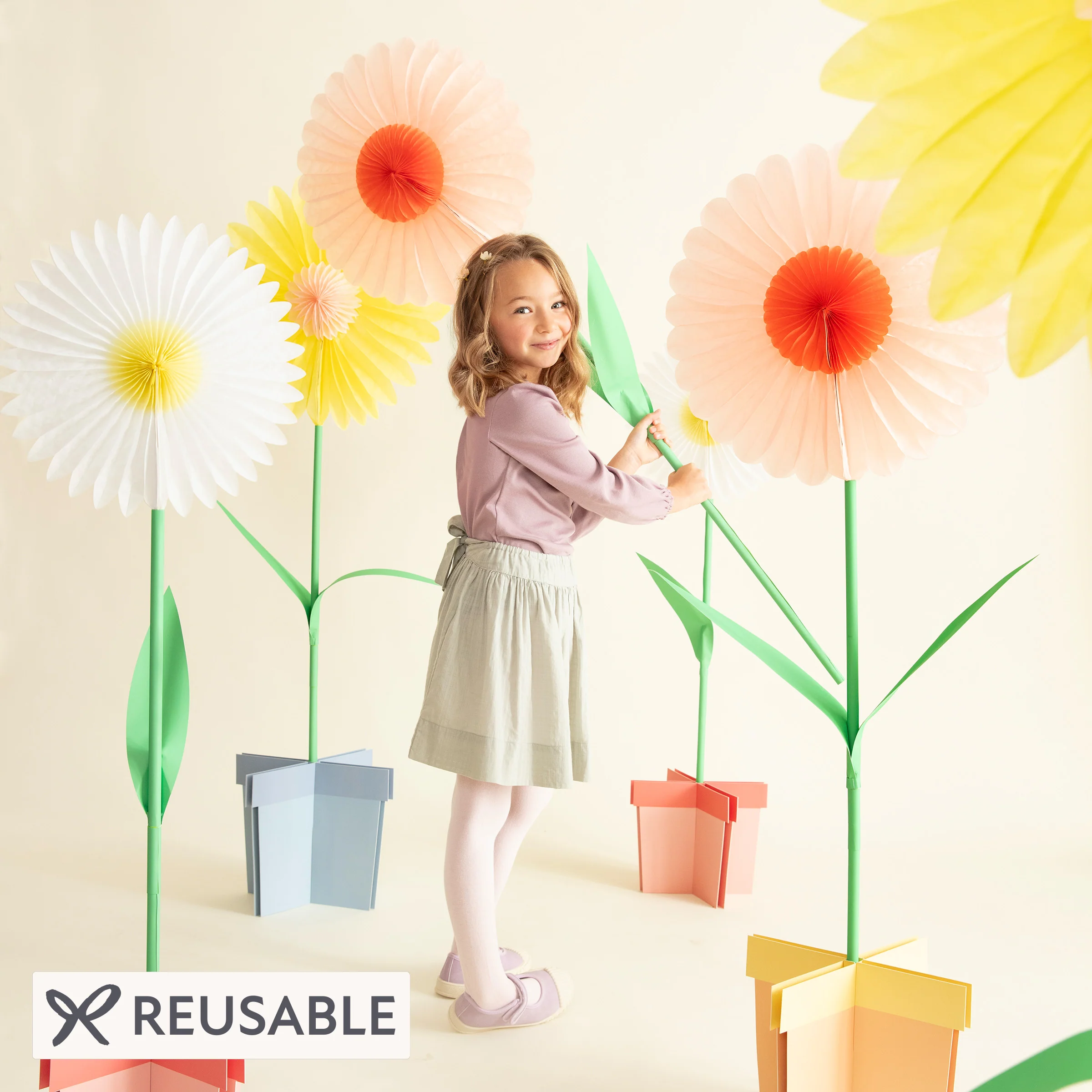 Large Stand Up Flower Decorations (x 3)