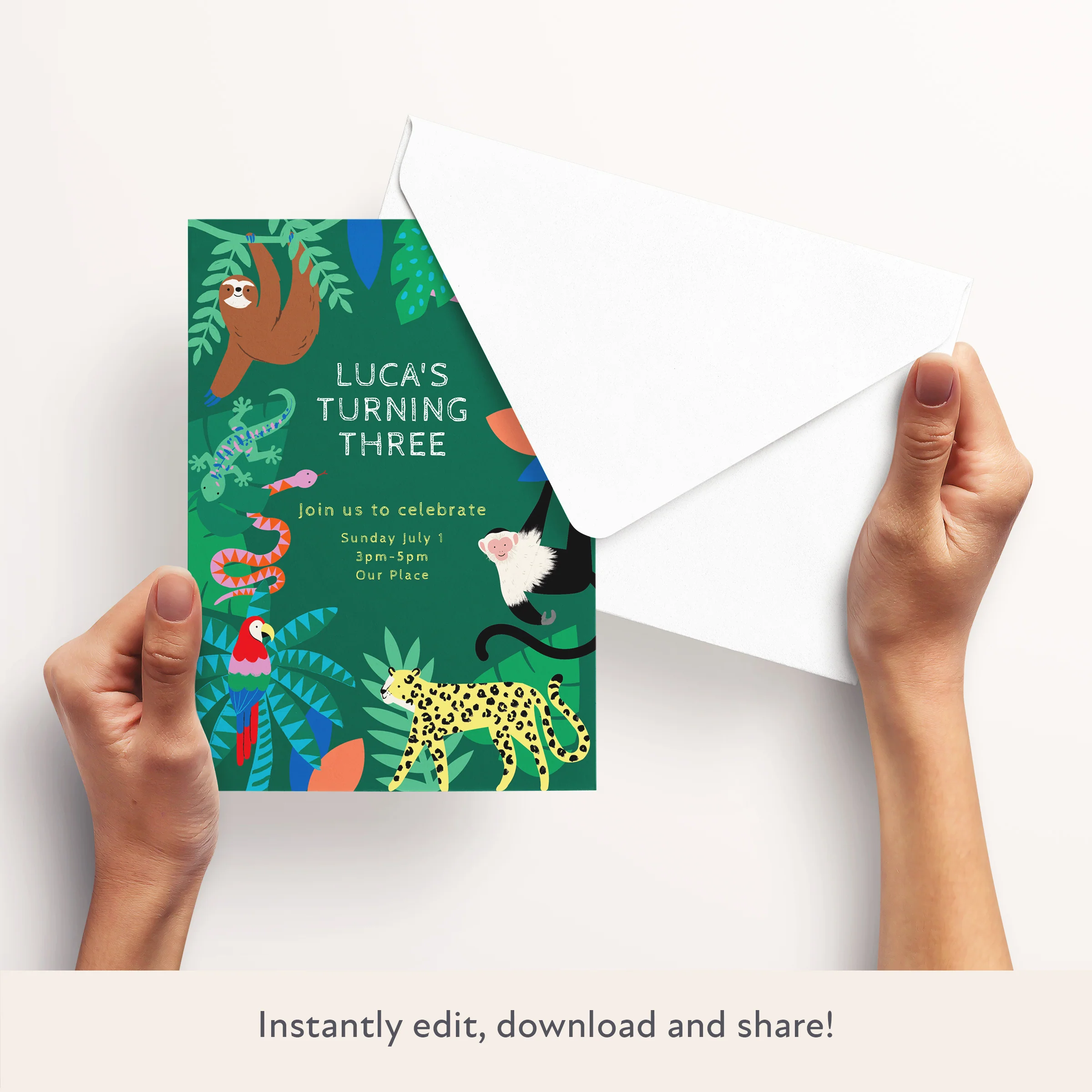 Jungle Download & Print Invitation - Image 3