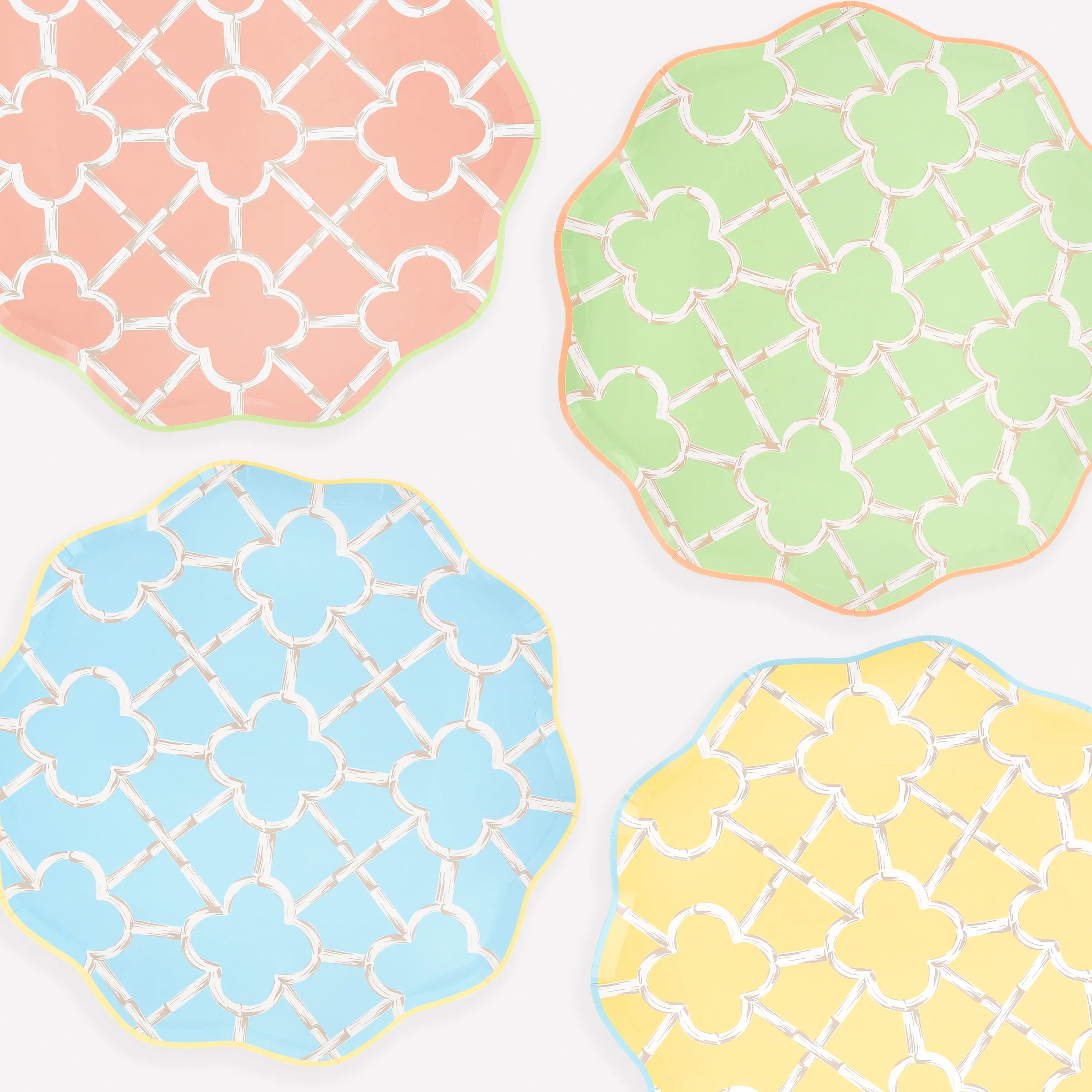 Bamboo Pattern Dinner Plates (x 8)