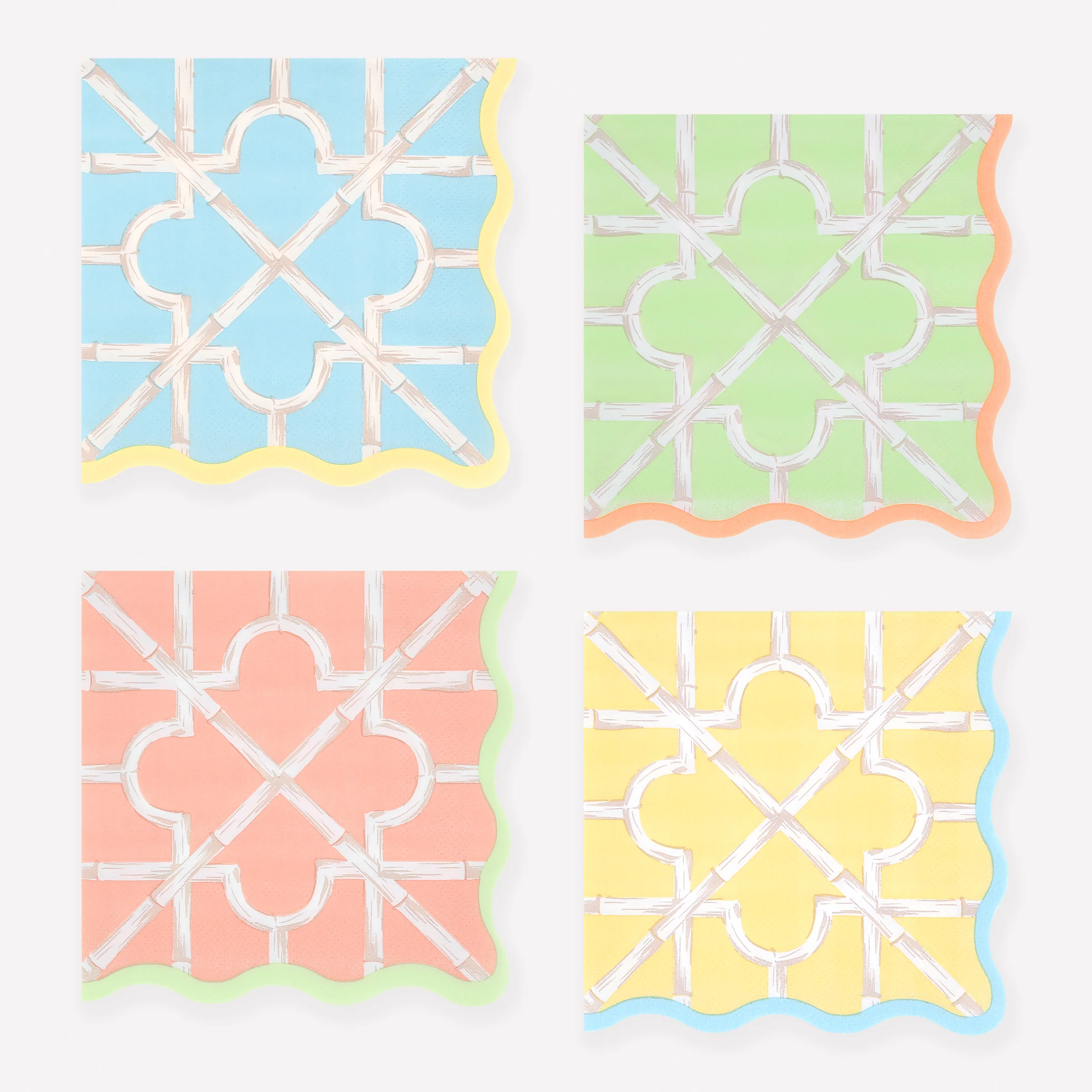 Bamboo Pattern Small Napkins (x 16)