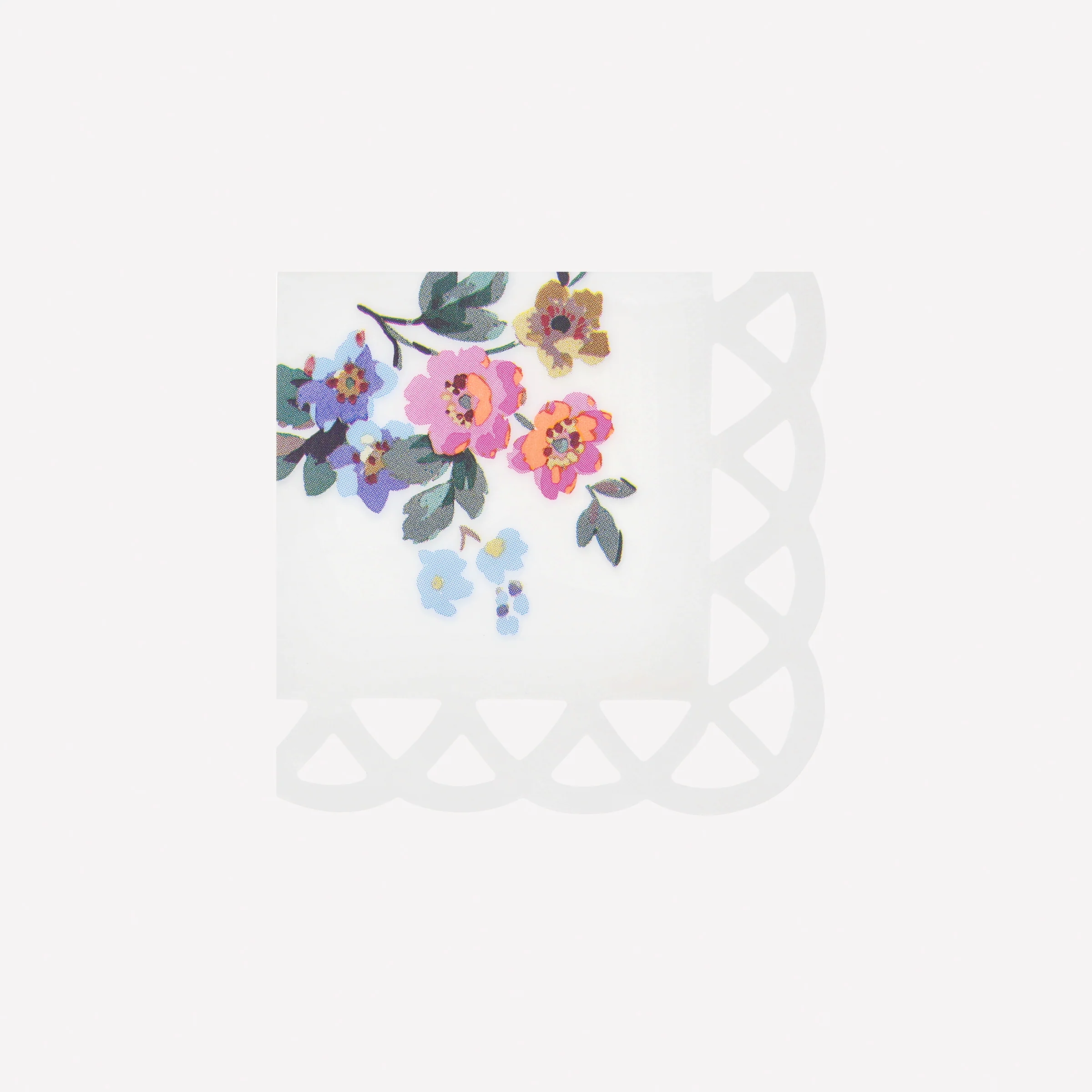 Basketweave Floral Small Napkins (x 16)