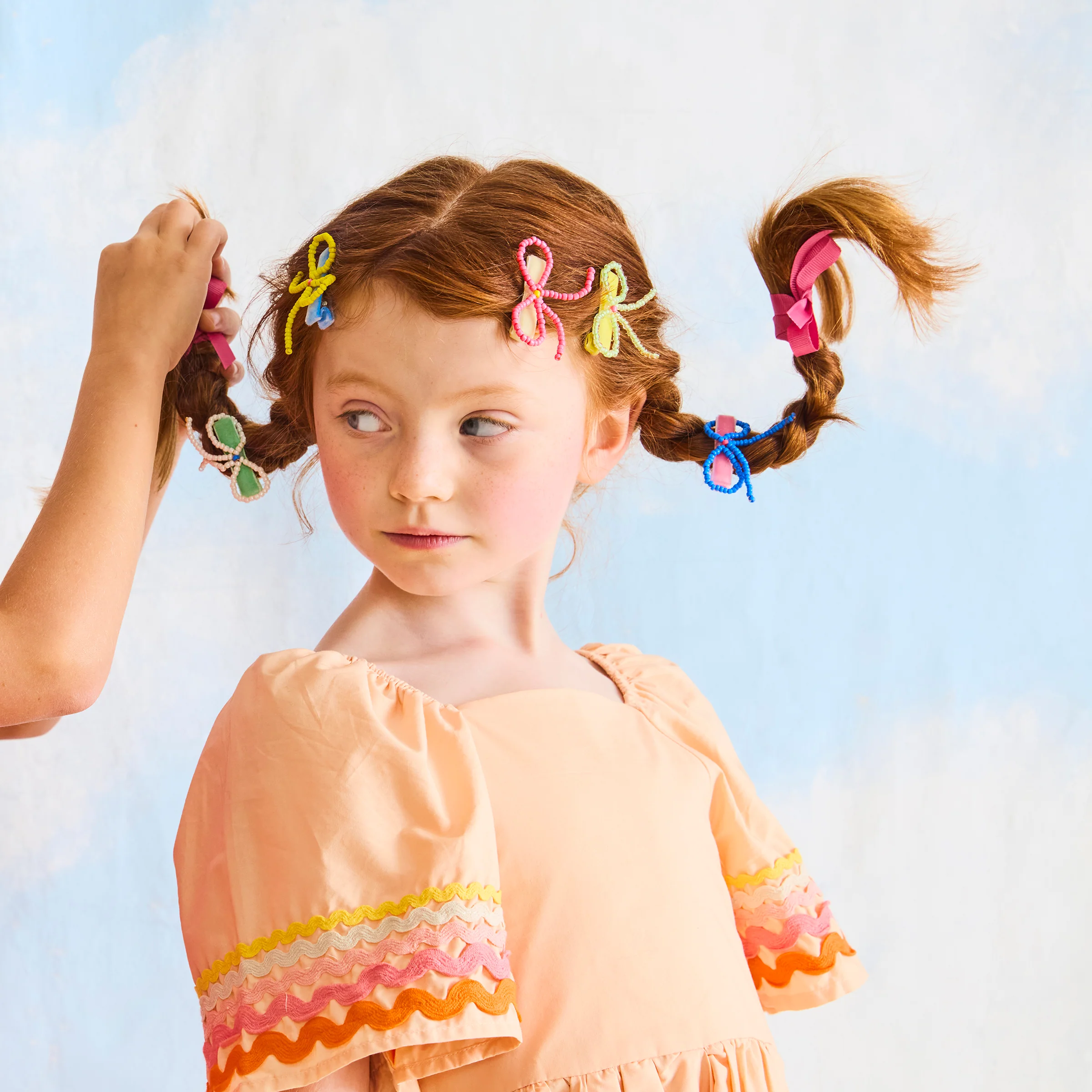 Beaded Bow Hair Clips (x 5) - Image 2