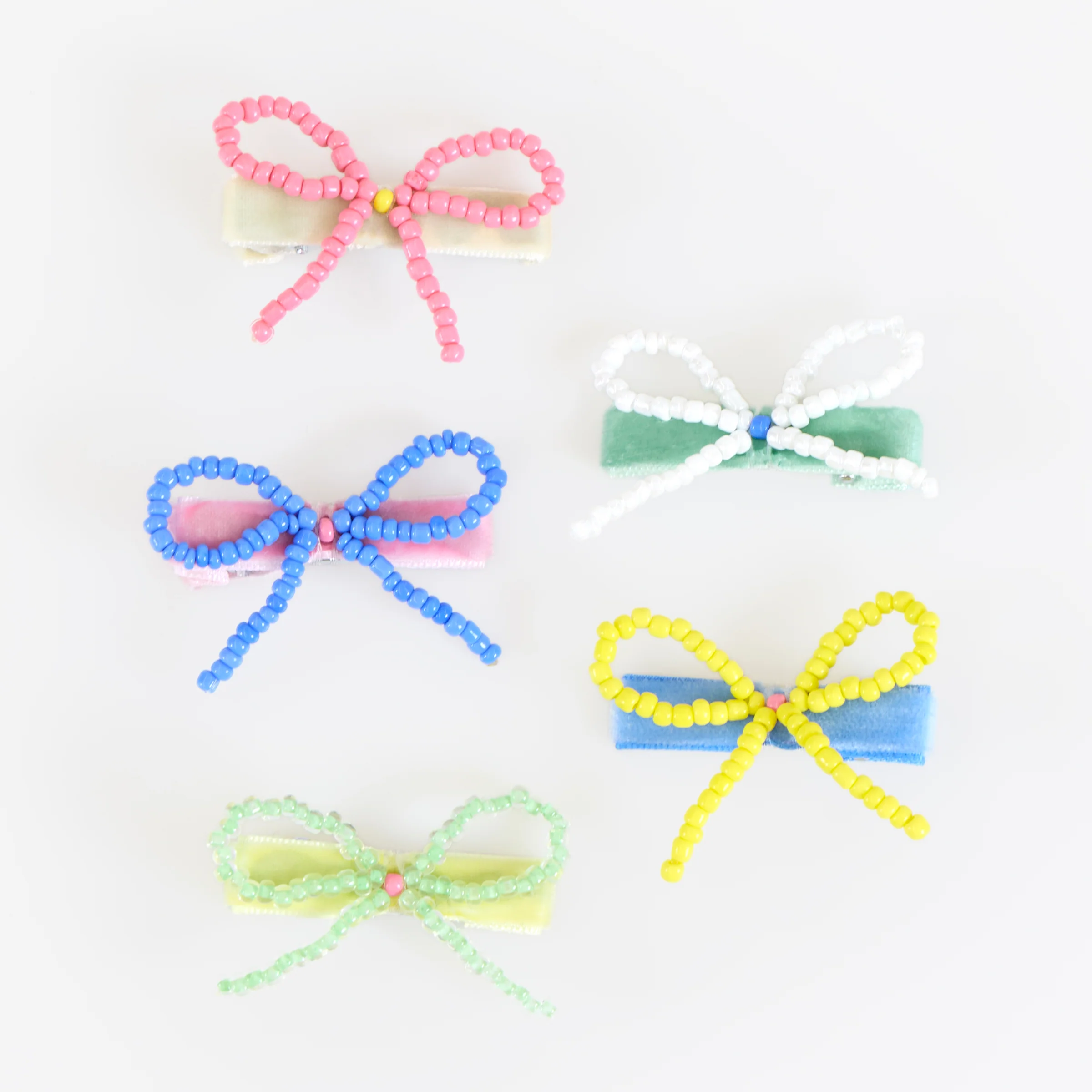 Beaded Bow Hair Clips (x 5) - Image 3