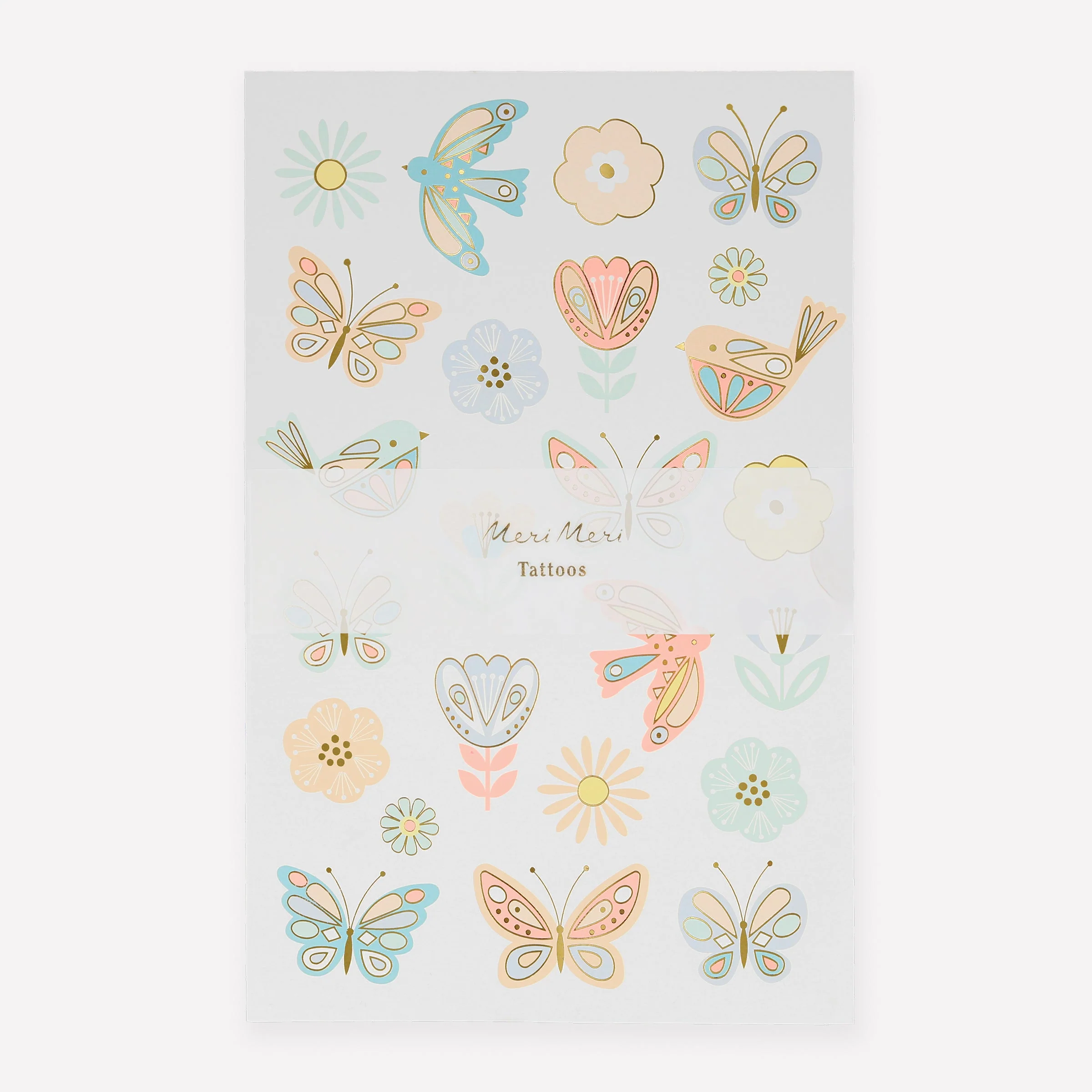 Birds & Butterflies Temporary Tattoo Sheets (x 2 sheets)