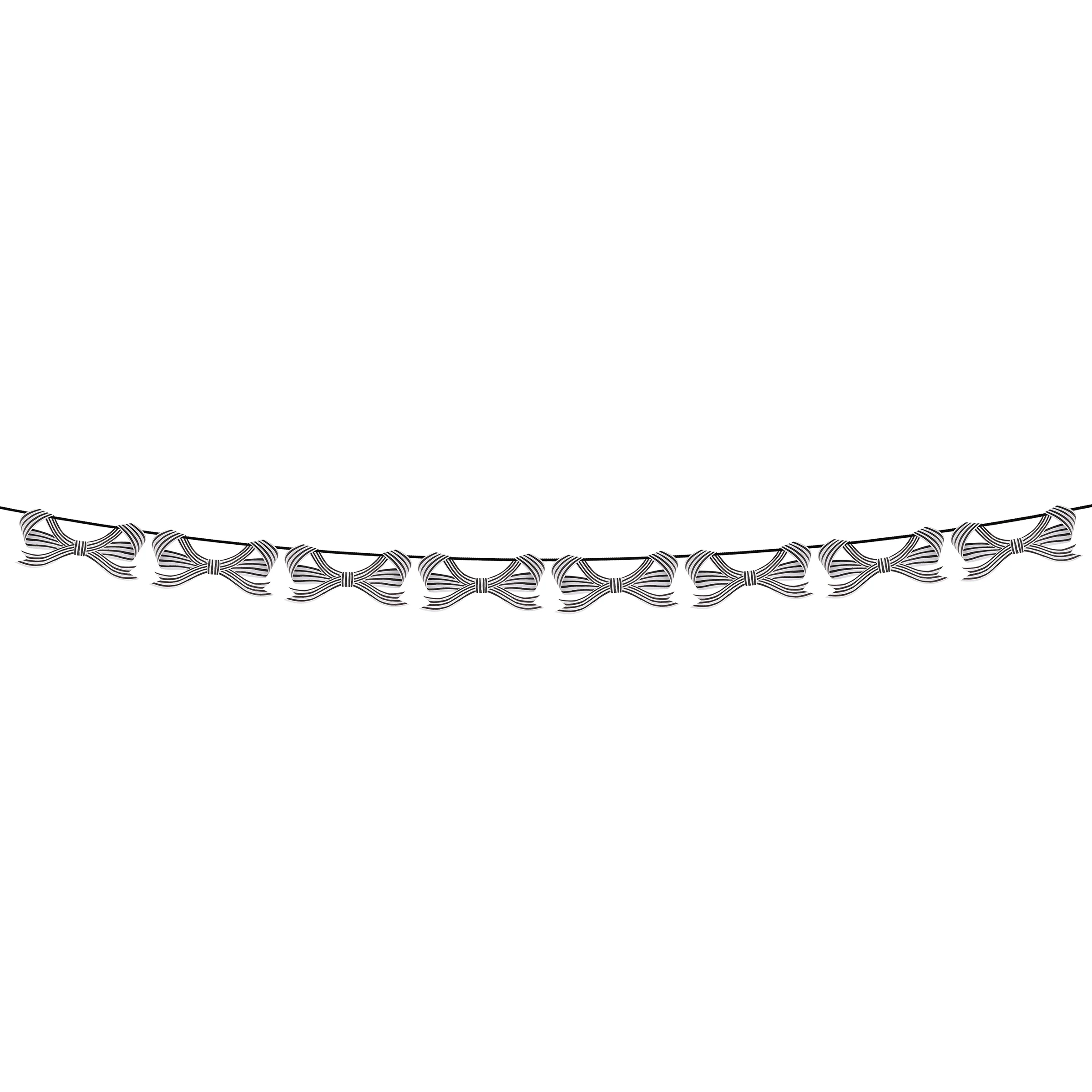Black & White Stripy Bow Garland - Image 4