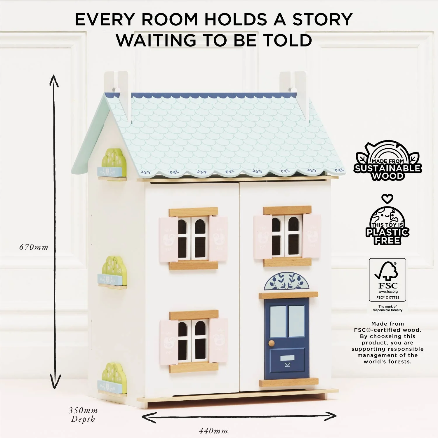 Bluebelle Wooden Dolls House - Image 5