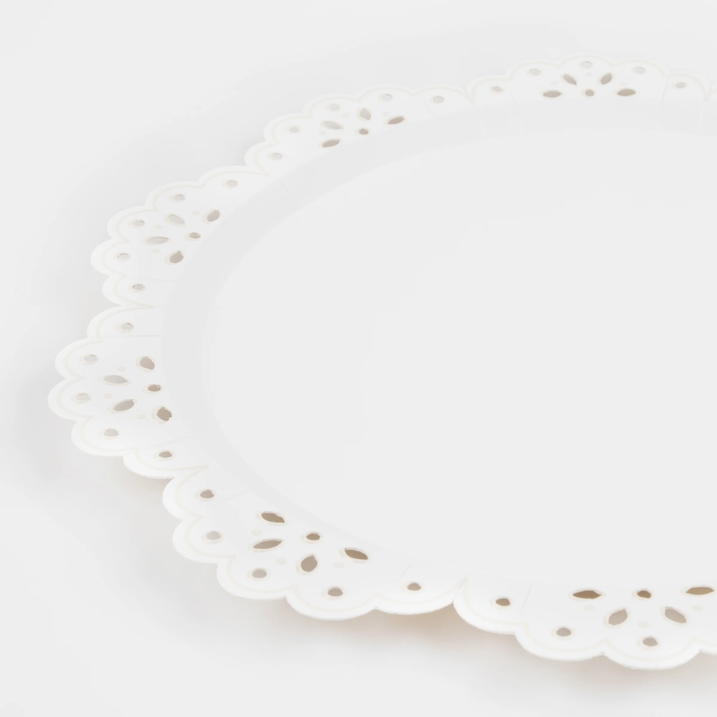 Broderie Anglaise Lace White Dinner Plates (x 8) - Image 3