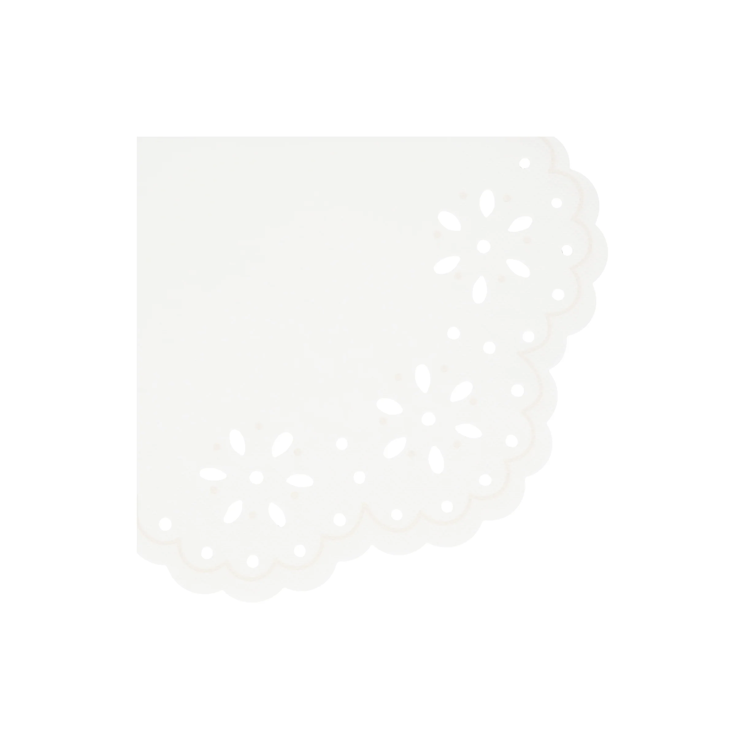 Broderie Anglaise Lace White Large Napkins (x 16)