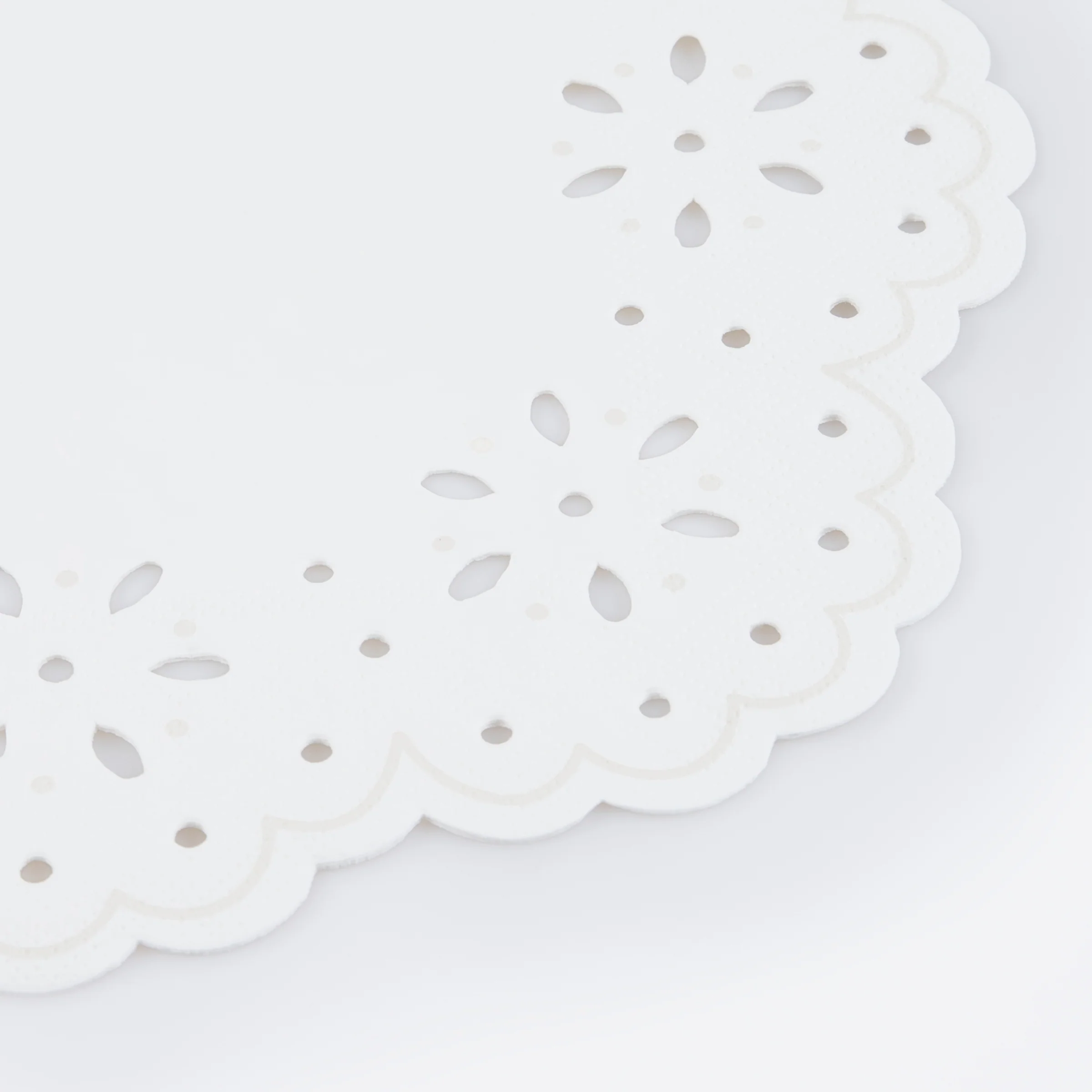 Broderie Anglaise Lace White Large Napkins (x 16) - Image 3