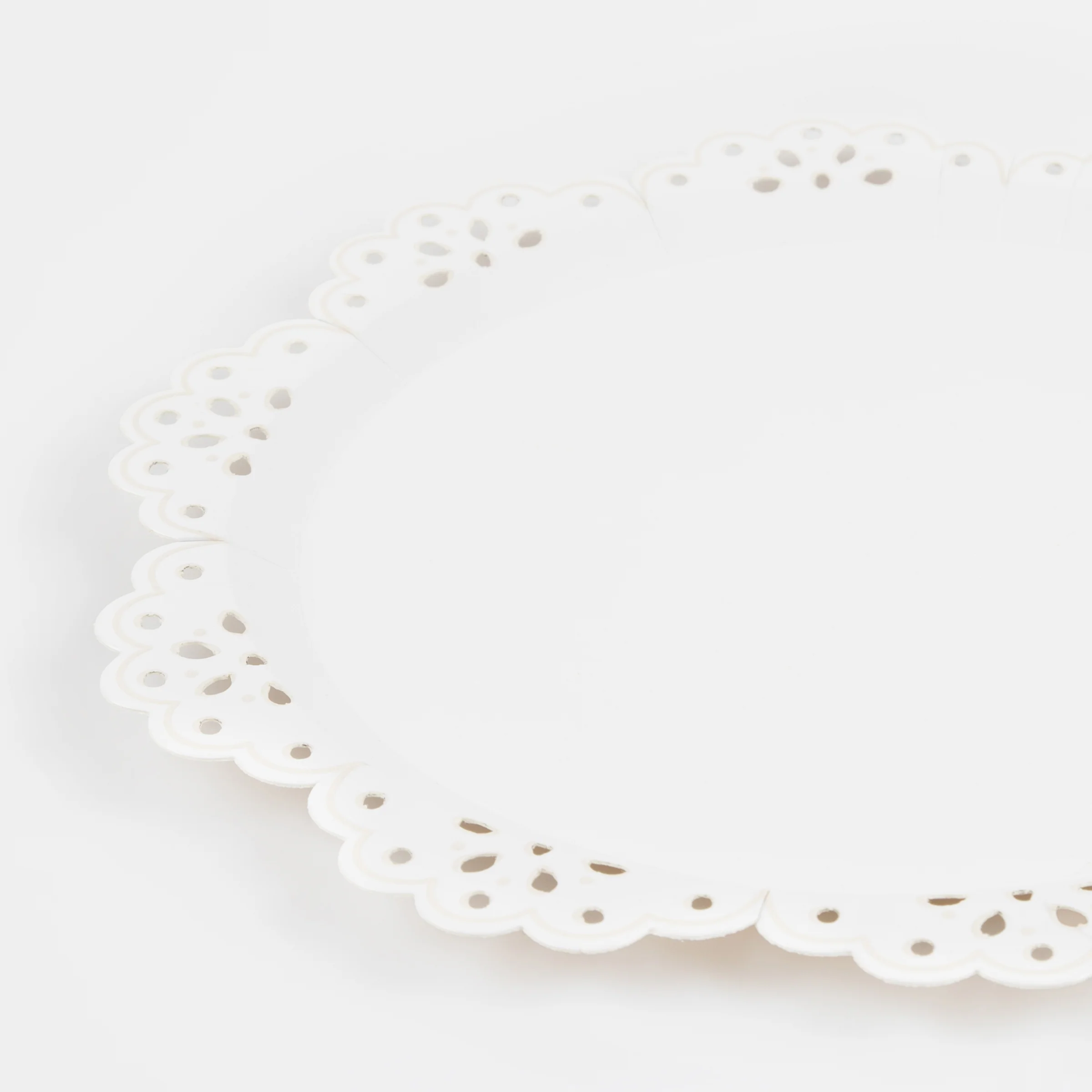 Broderie Anglaise Lace White Side Plates (x 8) - Image 3