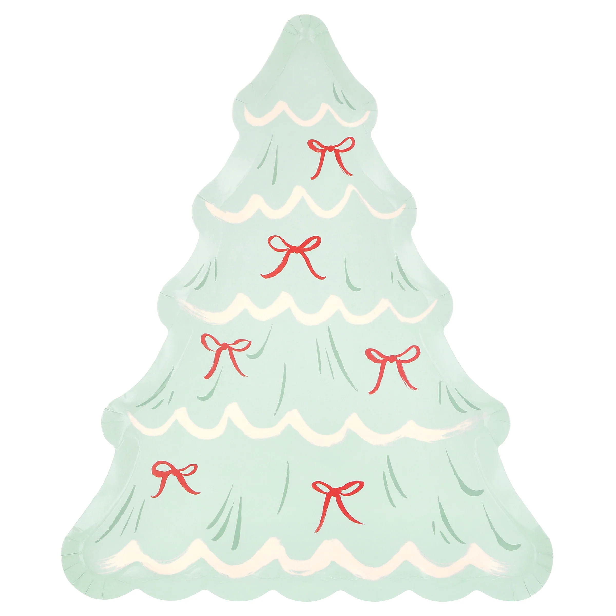 Christmas Tree With Bows Plates (x 8) - Image 5