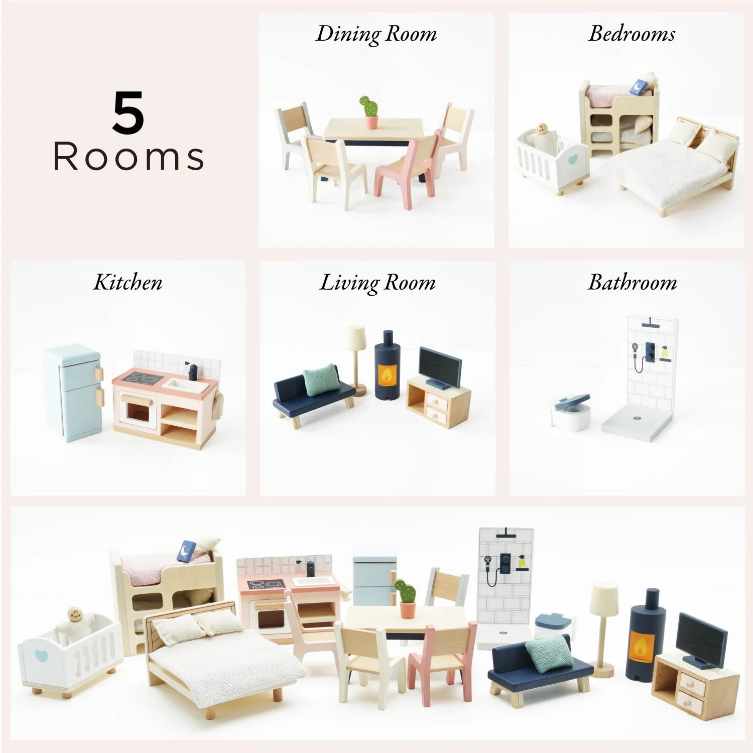 Complete Dolls House Furniture Set - Image 4
