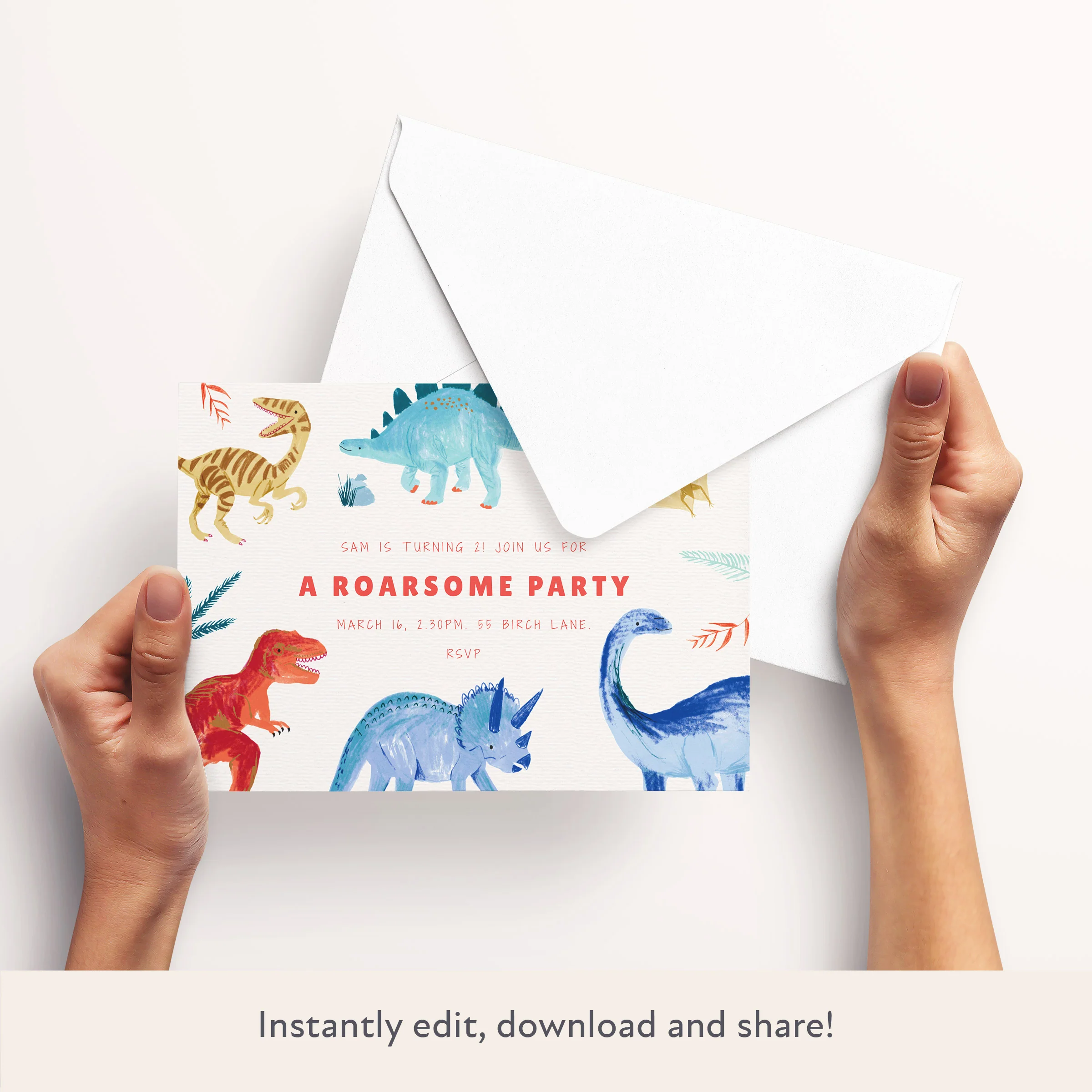Dinosaur Download & Print Invitation - Image 3