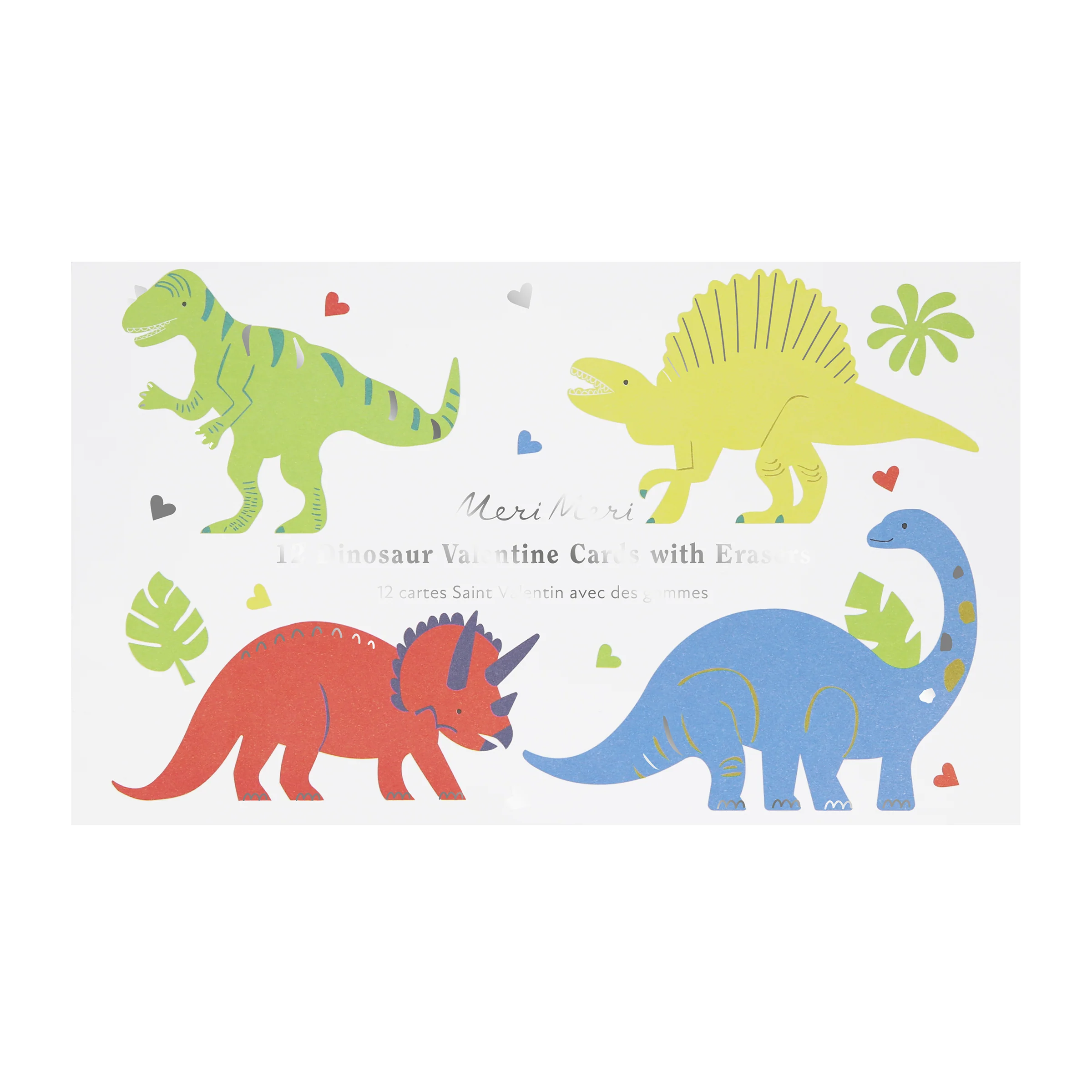 Dinosaurs Kids Valentine's Cards & Erasers Set (x 12) - Image 8