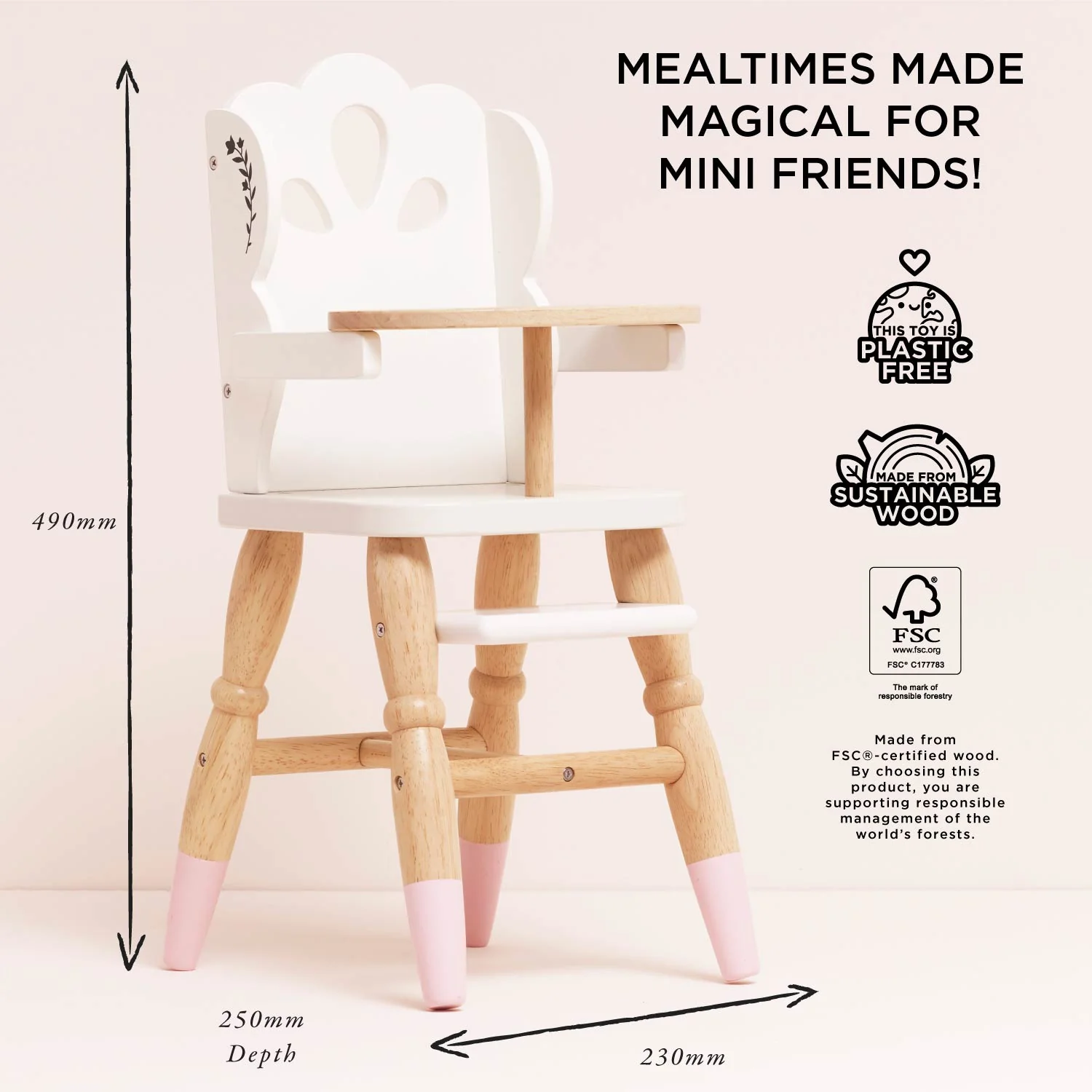 Dolls Wooden High Chair - Image 6