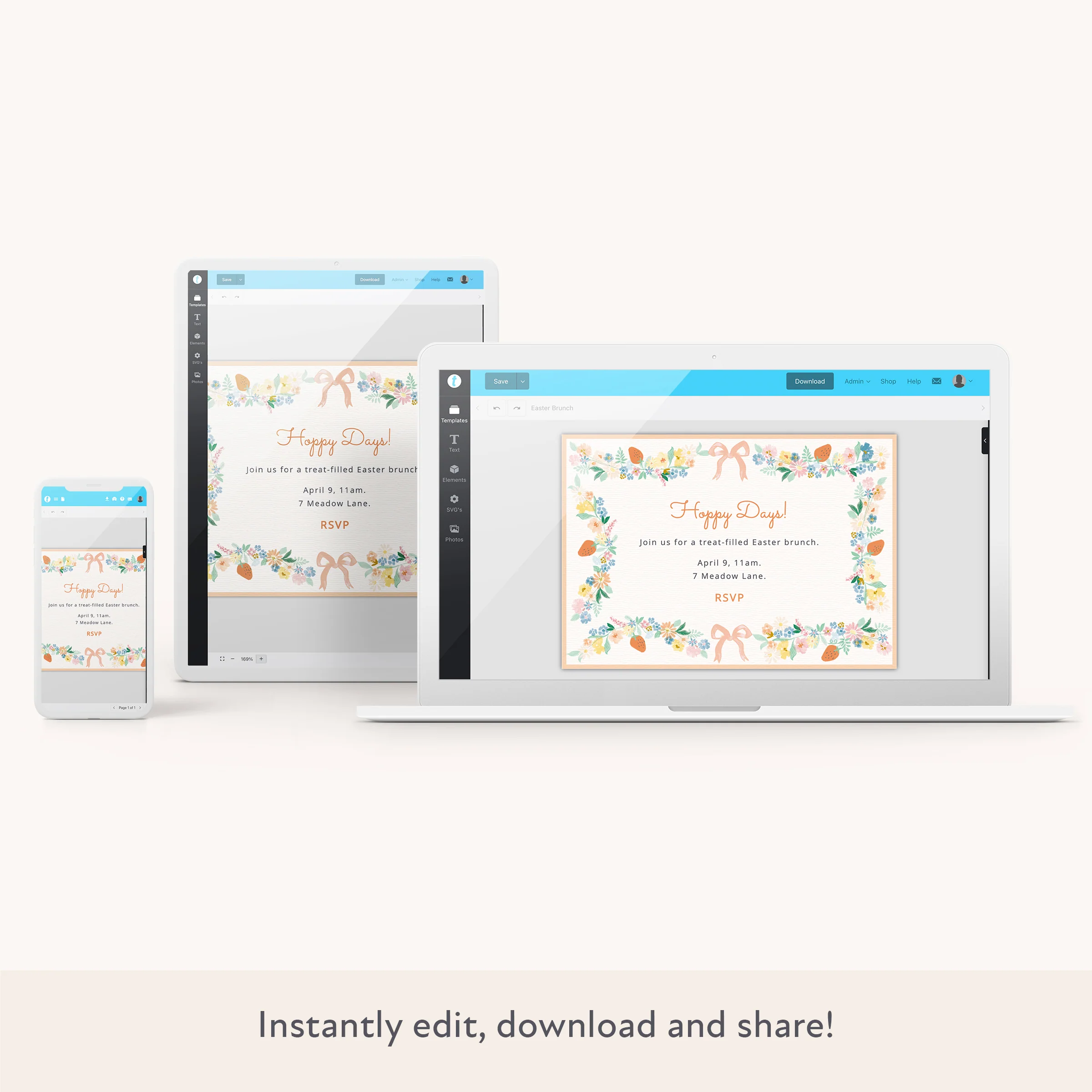 Easter Brunch Download & Print Invitation - Image 2