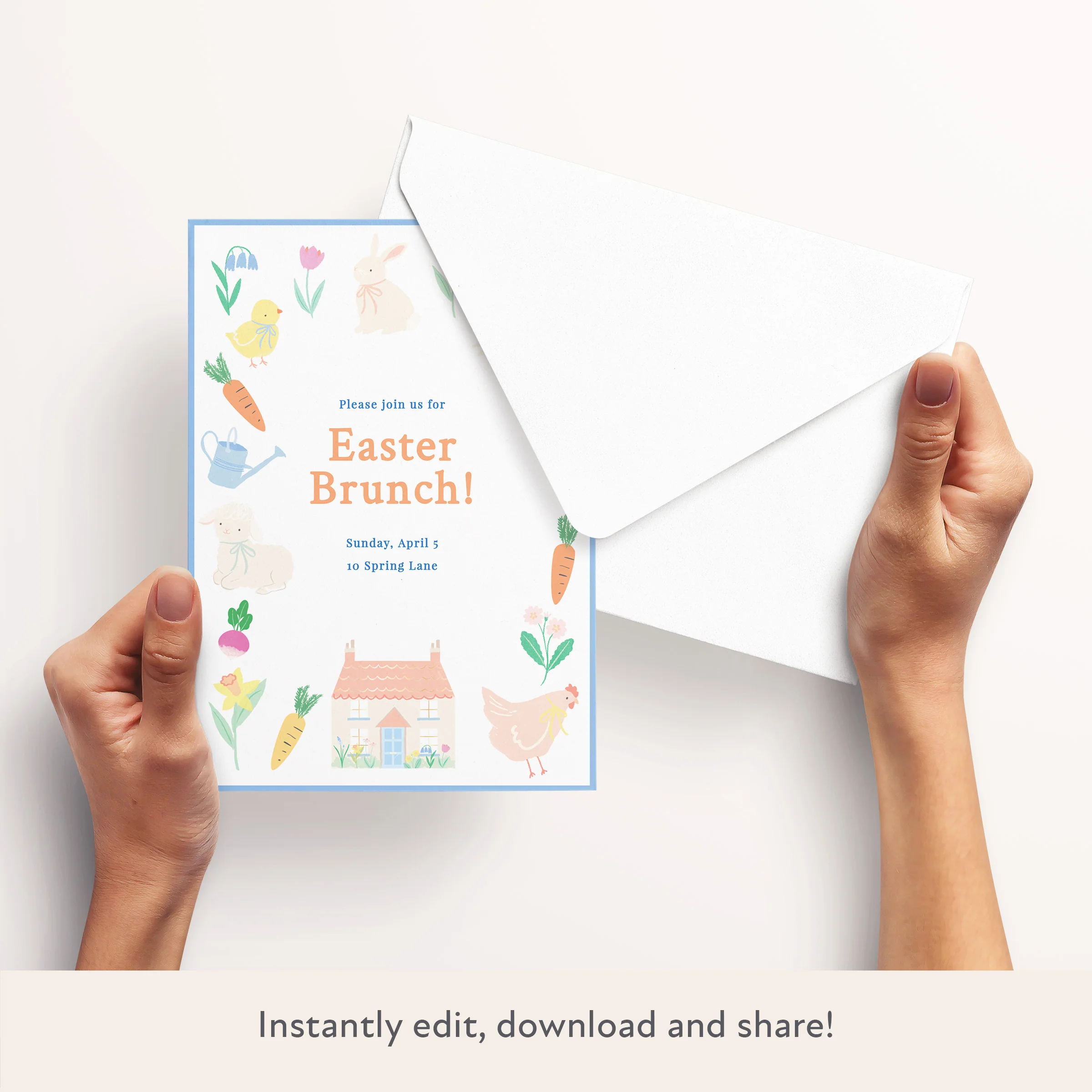 Easter Vegetable Garden Download & Print Invitation - Image 3