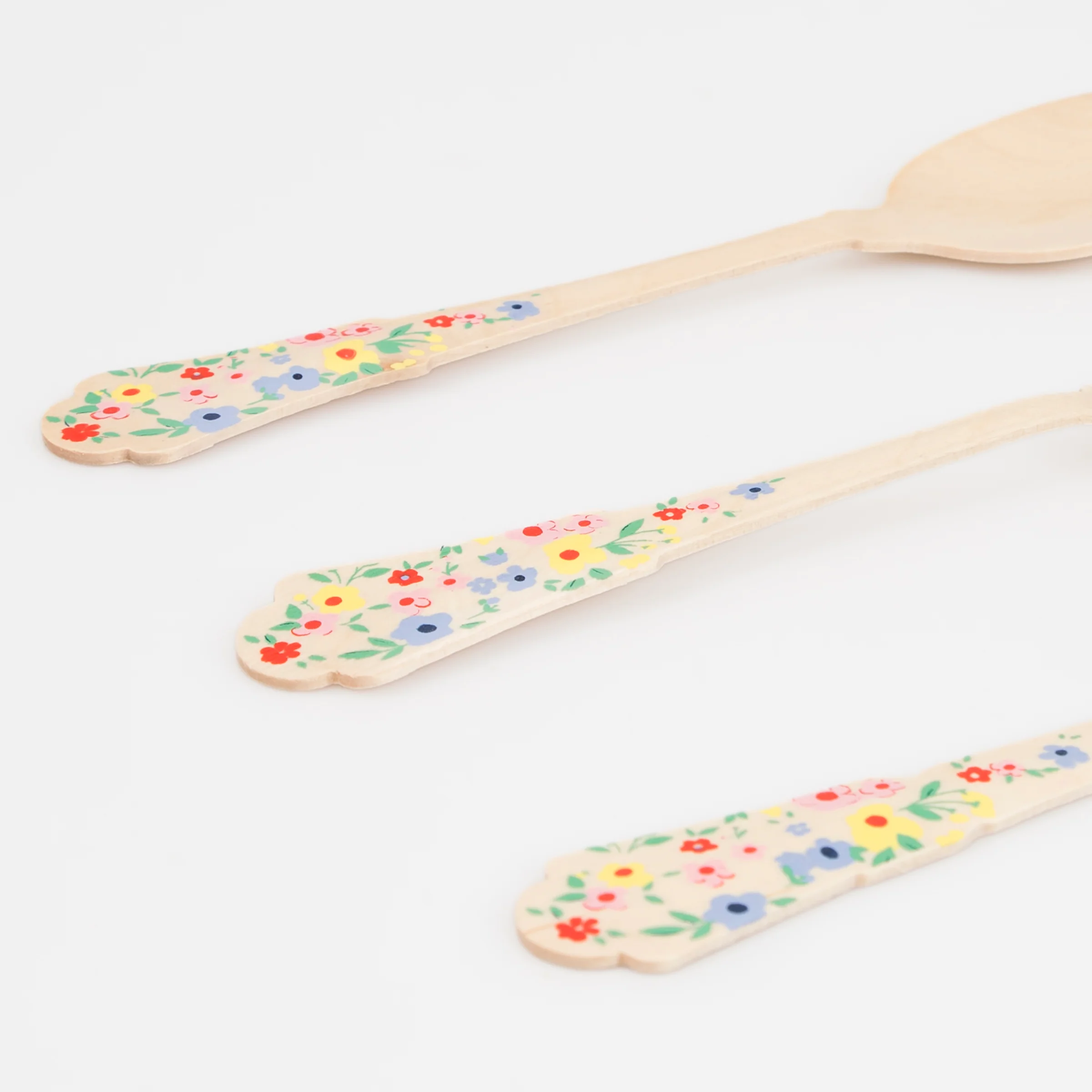 Elegant Floral Wooden Cutlery Set (x 24) - Image 8