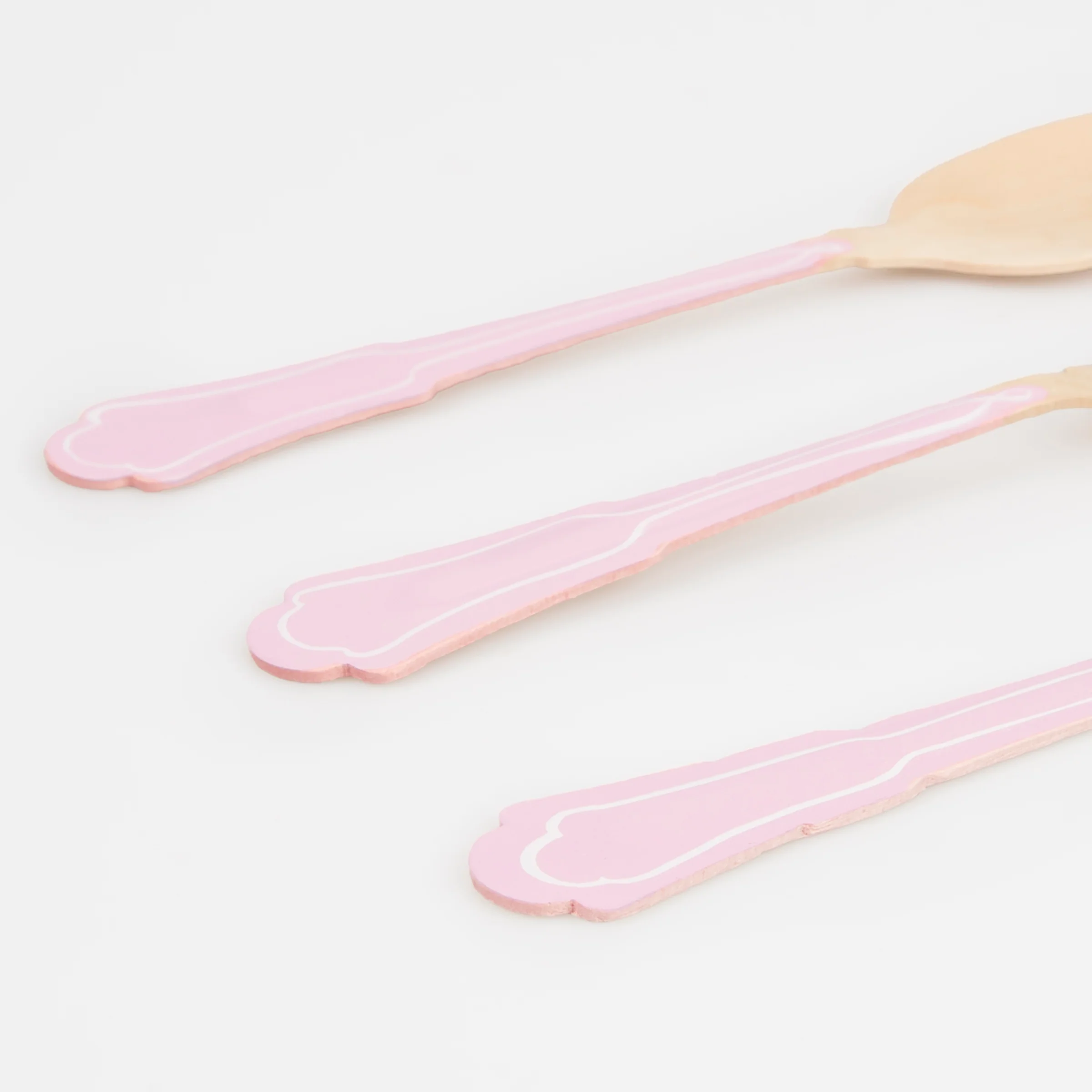 Elegant Pink Wooden Cutlery Set (x 24) - Image 3