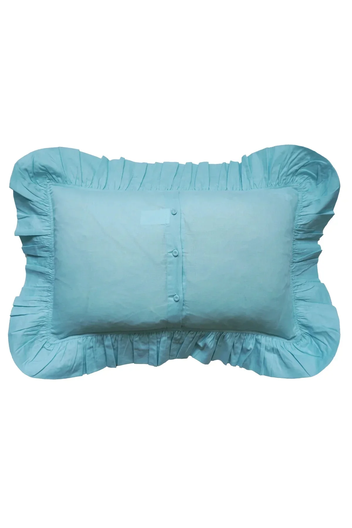 Sea Spray Embroidered Ruffle Oblong Cushion made with Liberty Fabric - Image 5
