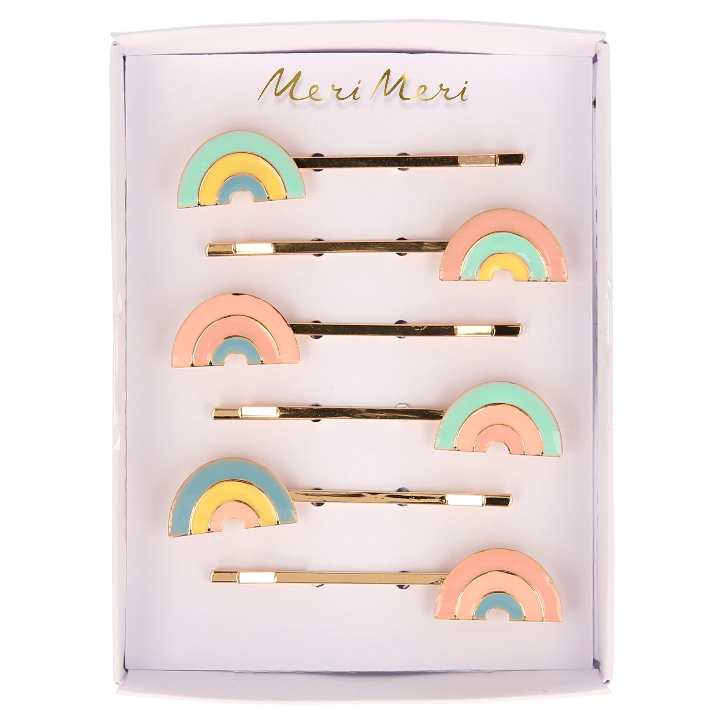 Enamel Rainbow Hair Slides (x 6) - Image 3