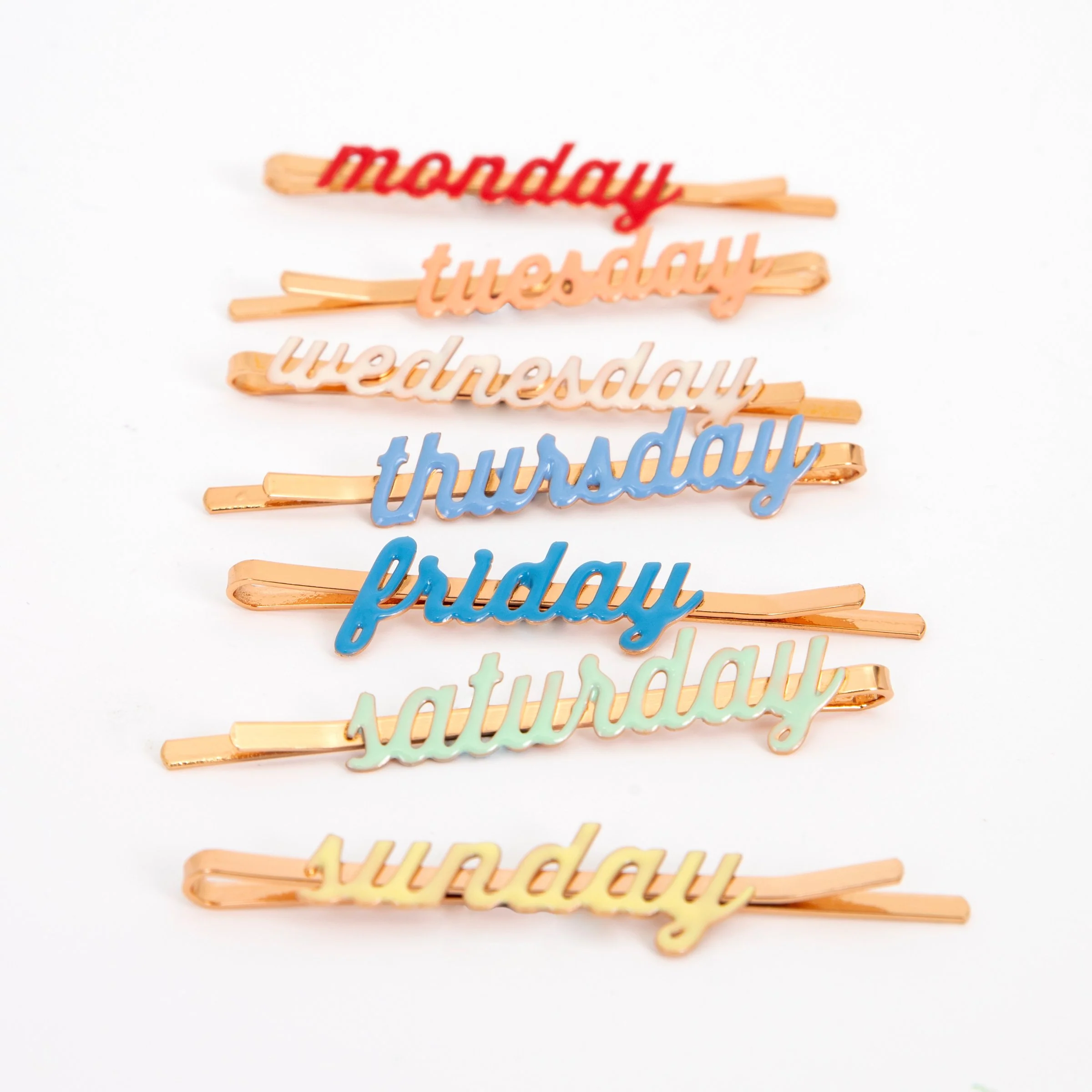 Enamel Week Day Hair Slides (x 7) - Image 3
