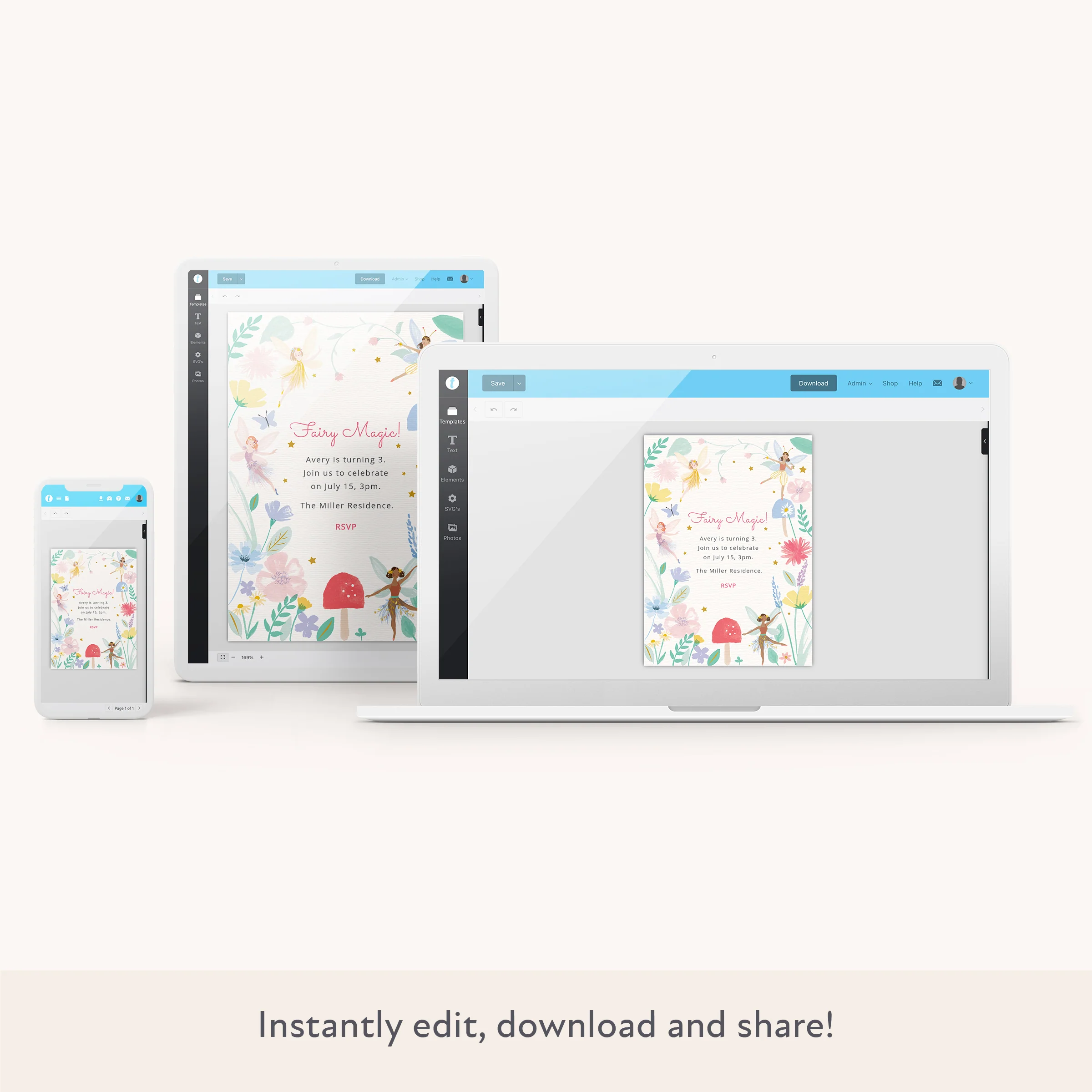 Fairy Download & Print Invitation - Image 2