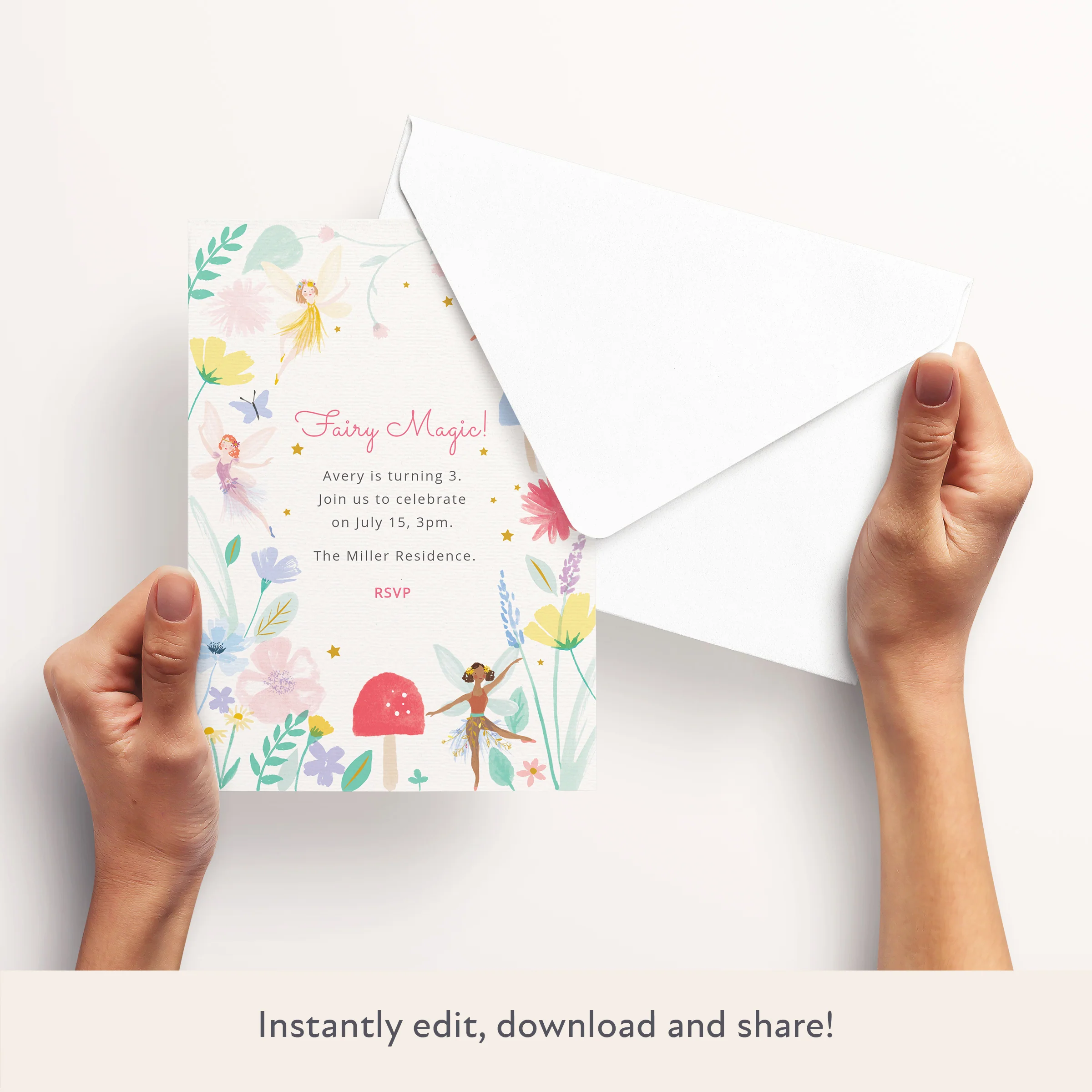 Fairy Download & Print Invitation - Image 3