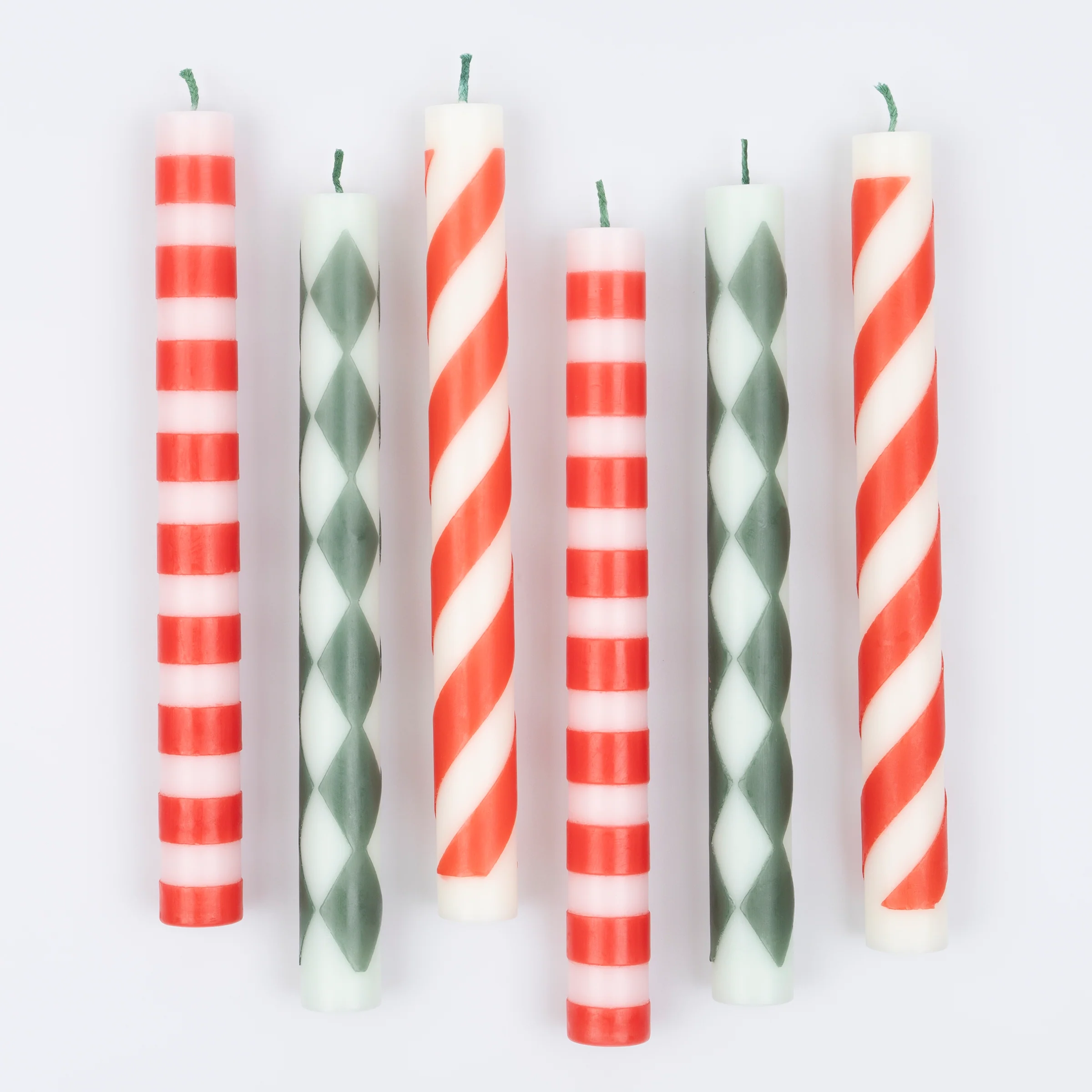 Festive Pattern Table Candles (x 6) - Image 2