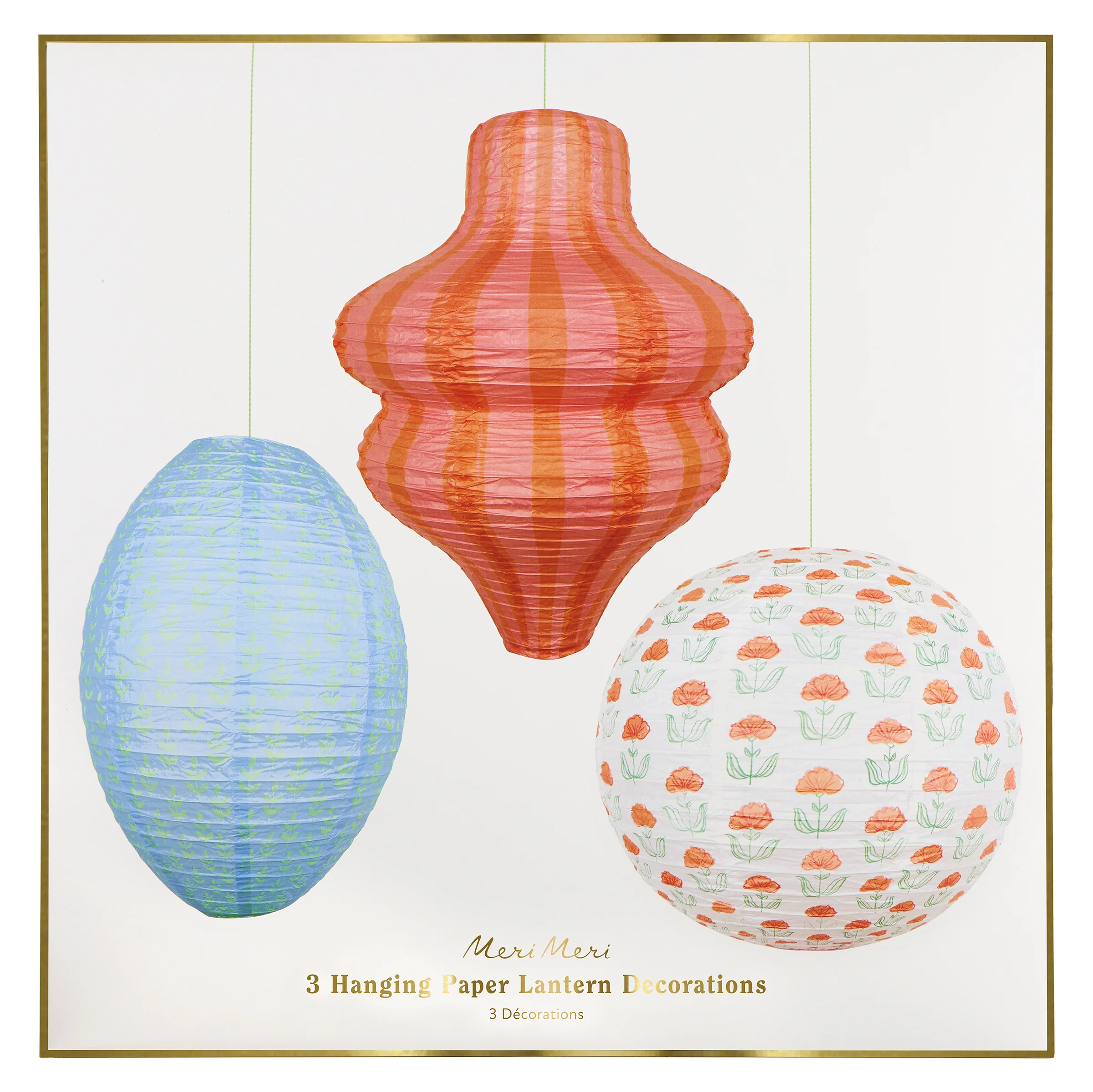 Flora Orange & Blue Lanterns (x 3) - Image 6