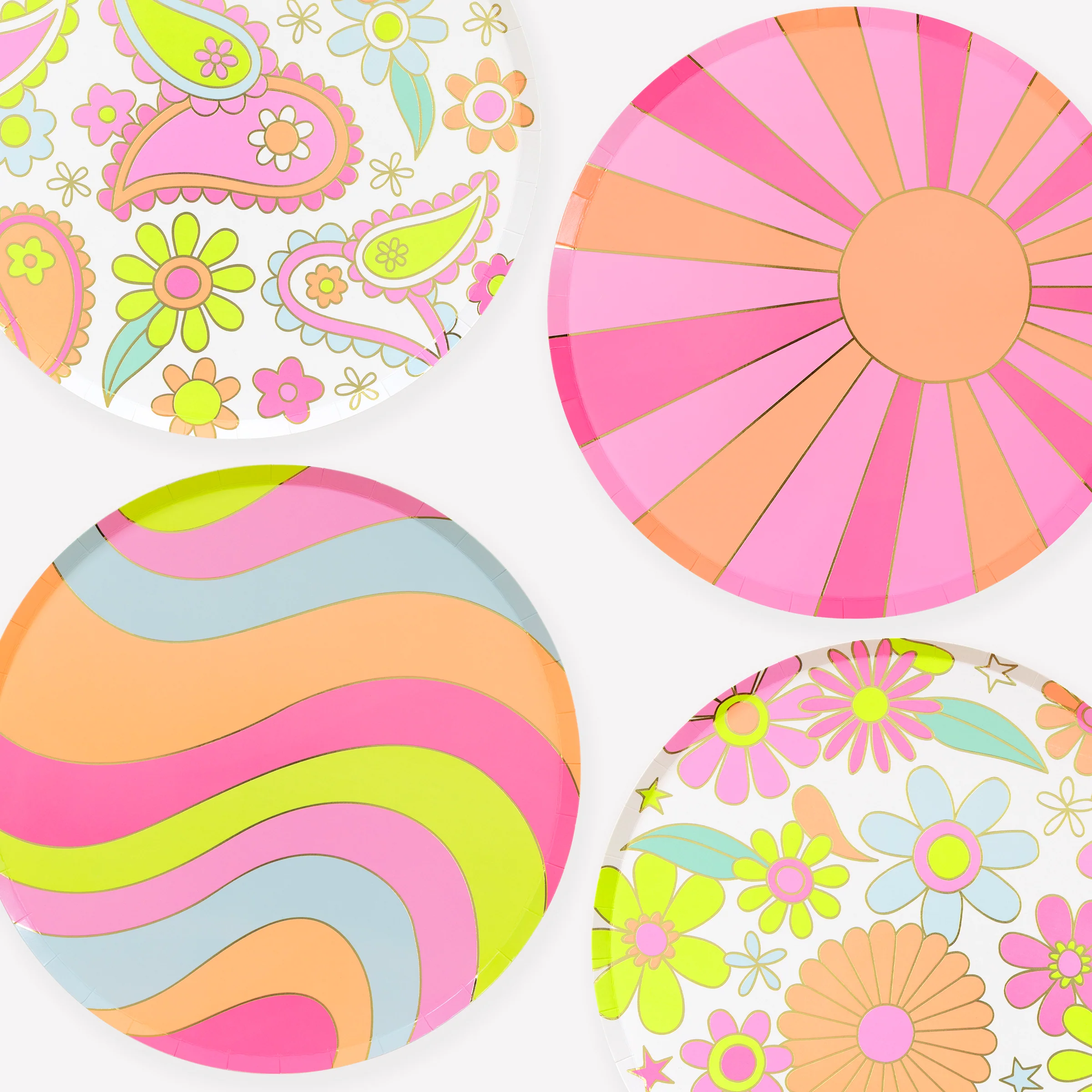 Flower Power Dinner Plates (x 8)