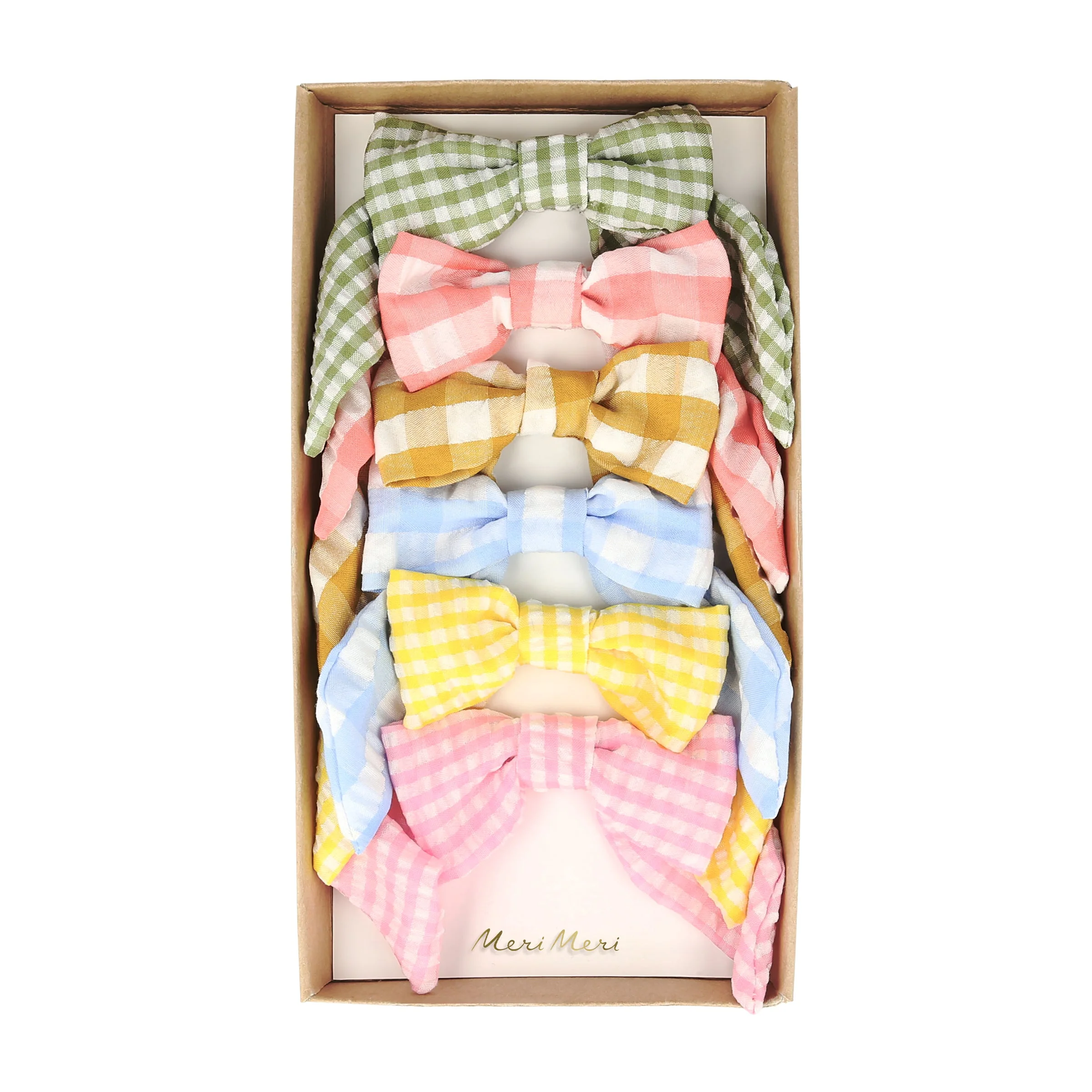 Gingham Hair Bows (x 6) - Image 5