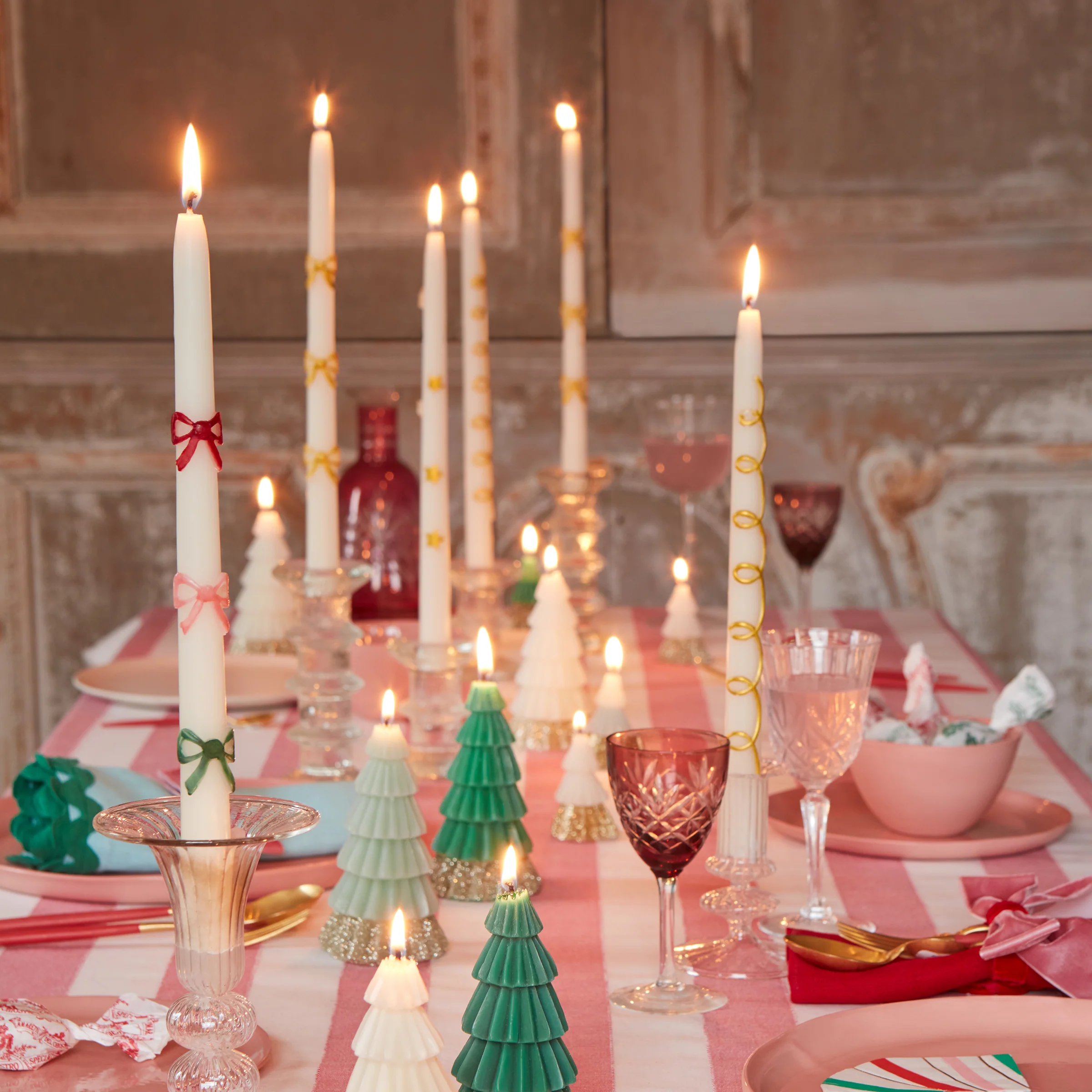 Gold Bow Taper Candles (x 2) - Image 3