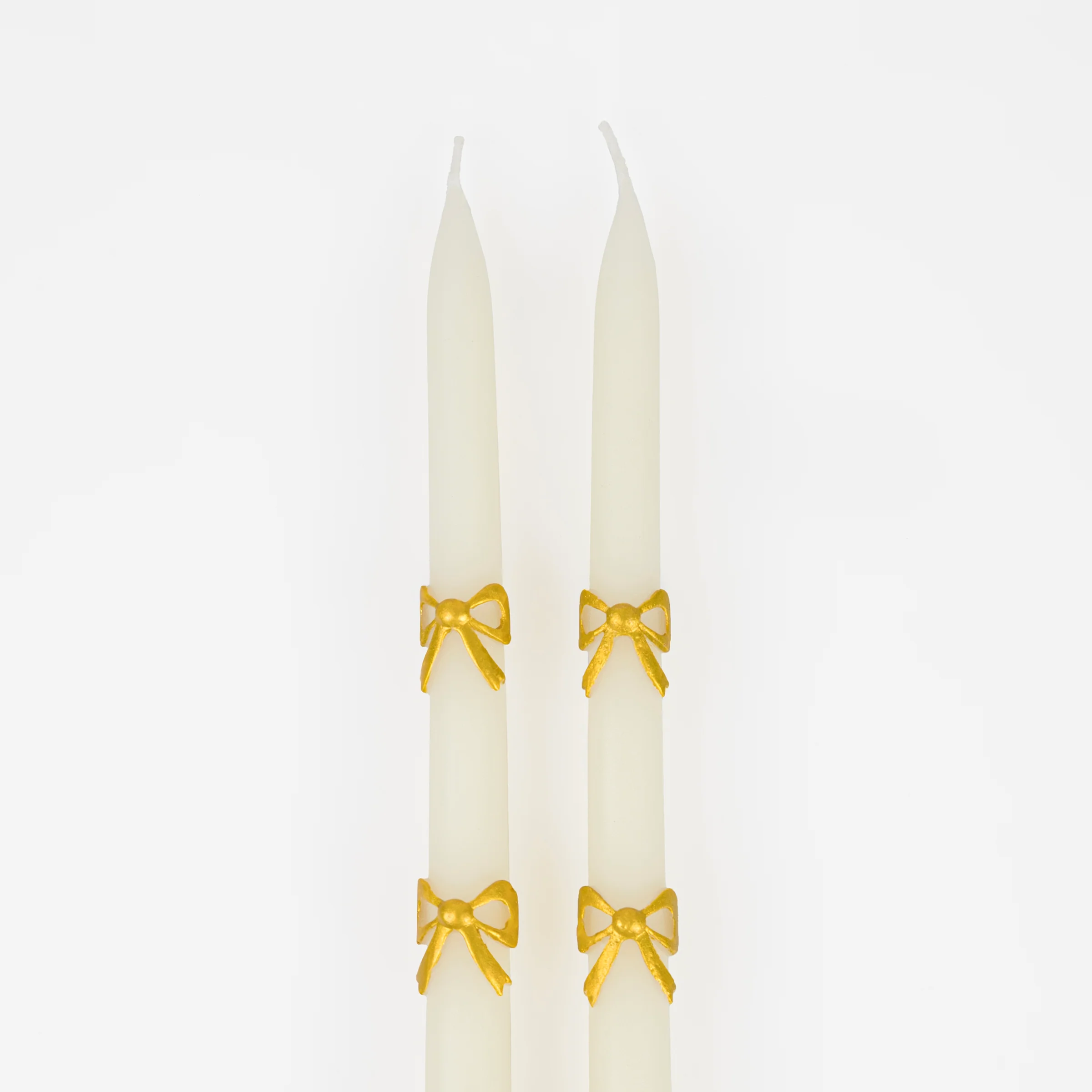 Gold Bow Taper Candles (x 2) - Image 4