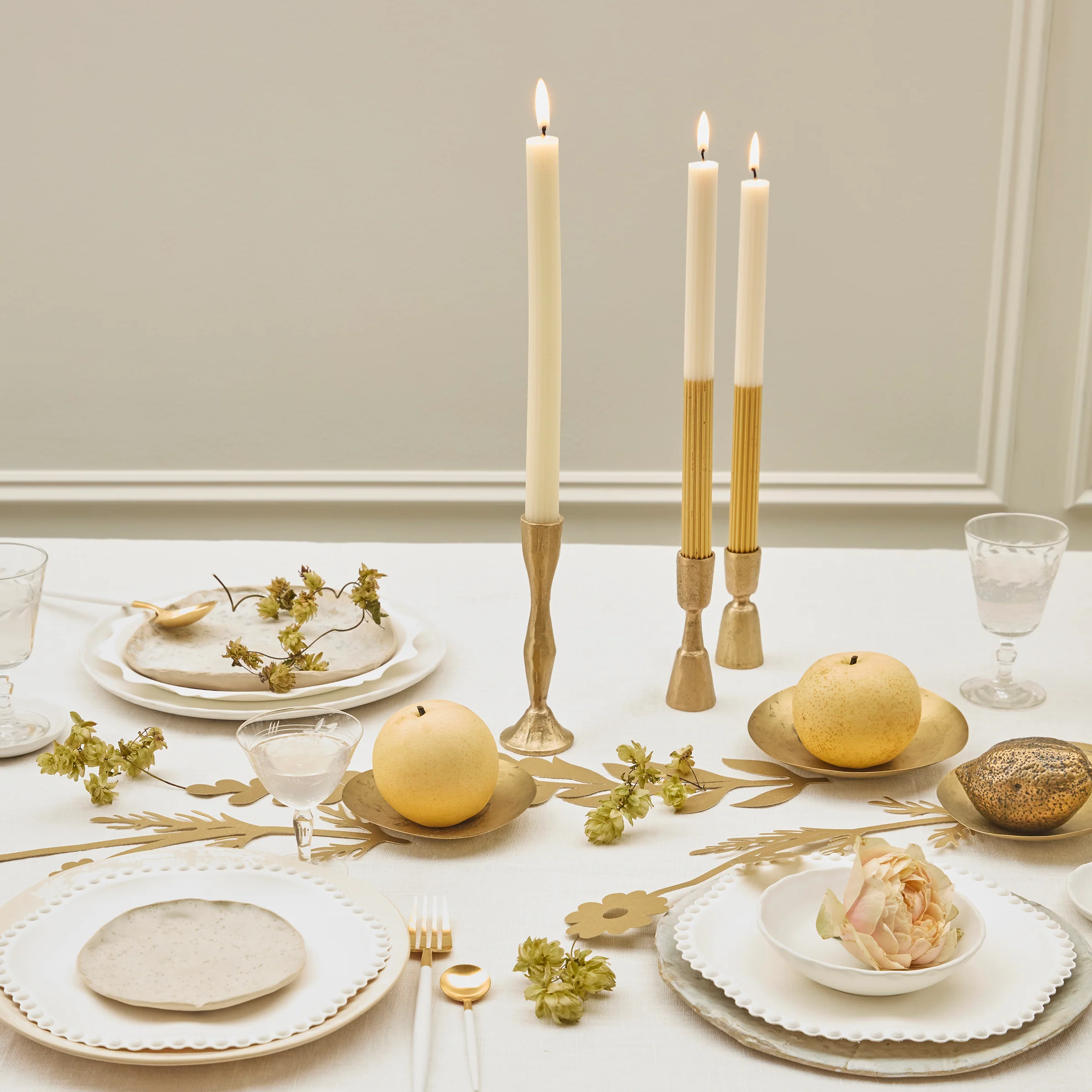 Gold Dipped Table Candles (x 2) - Image 2