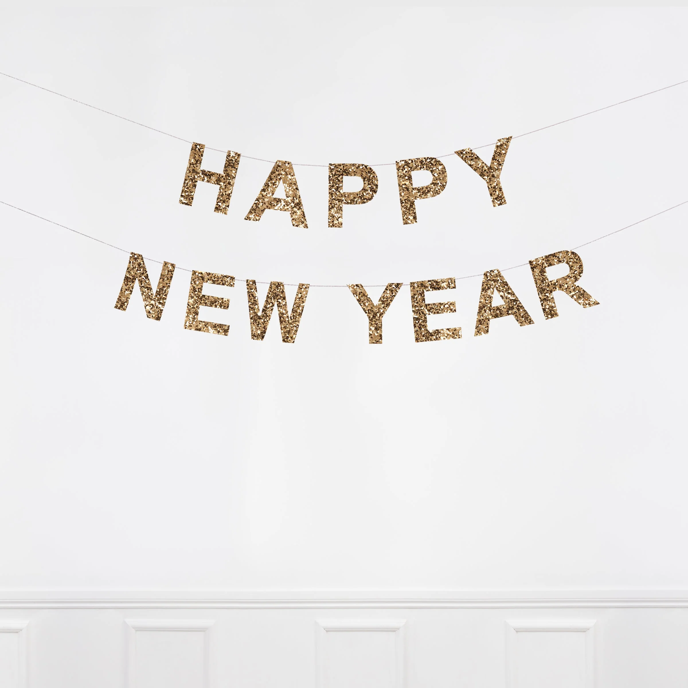 Gold Glitter Happy New Year Garland Set - Image 5