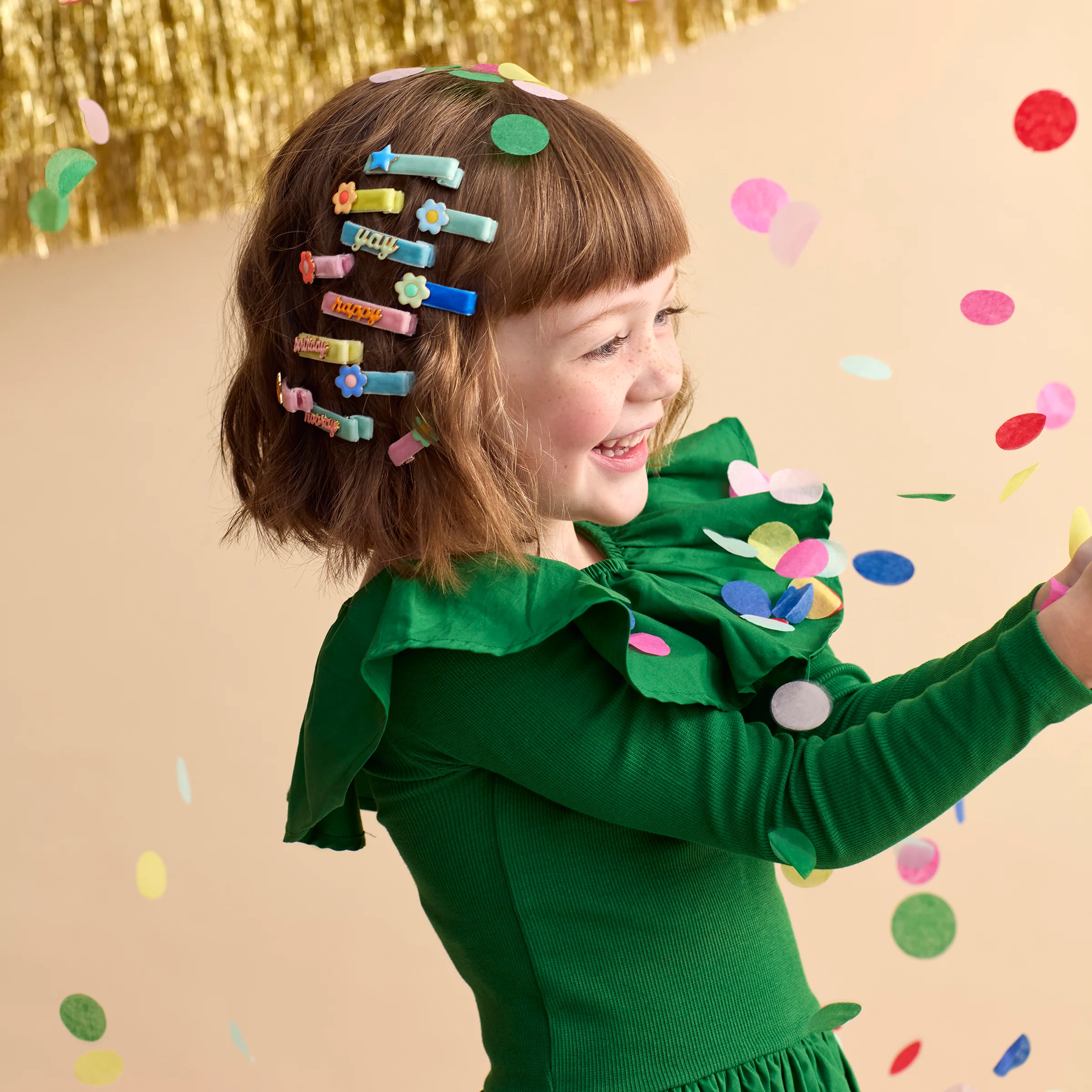 Happy Birthday Enamel Hair Clips (x 6) - Image 2