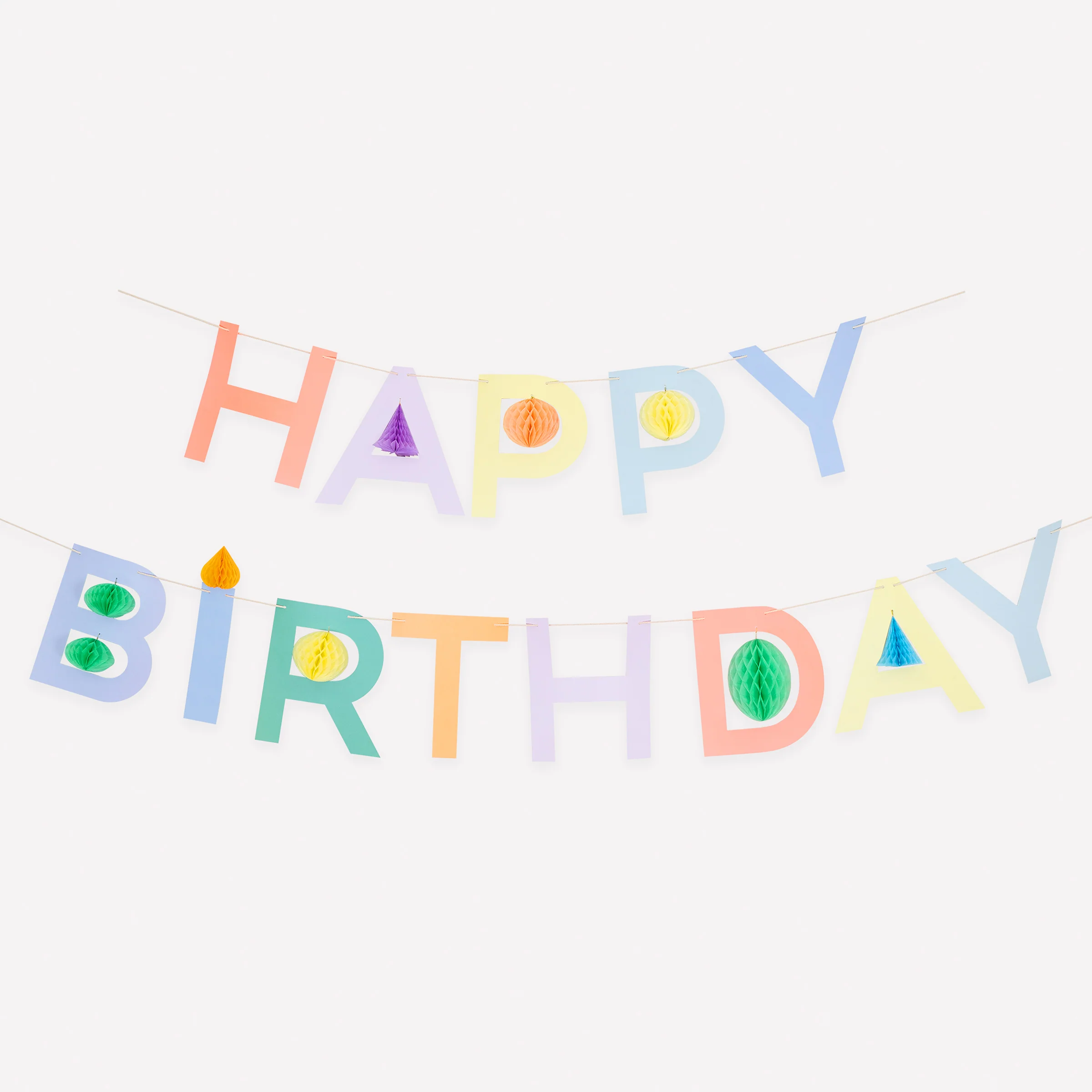 Honeycomb Happy Birthday Garland Set