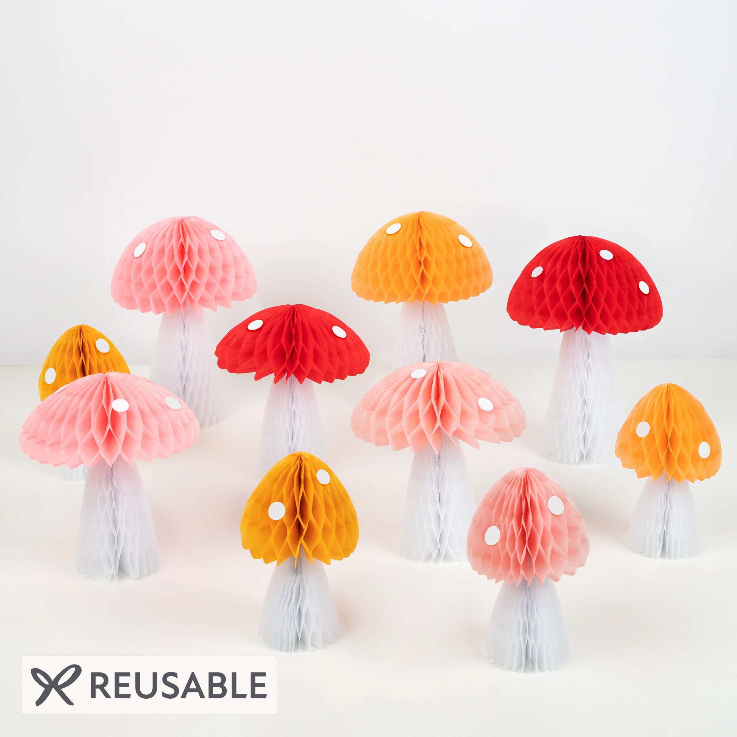 Honeycomb Mushroom Decorations (x 10)