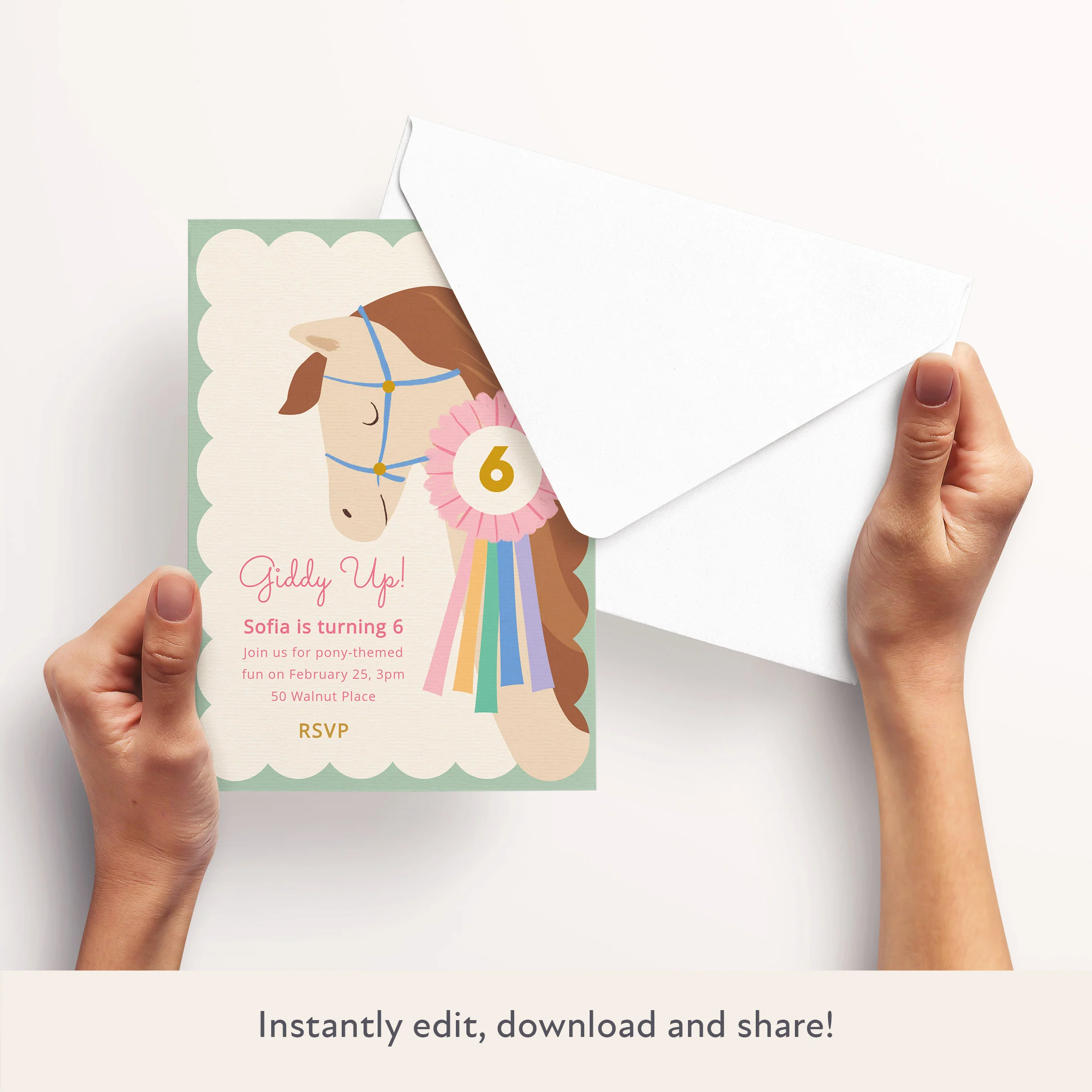 Horses Download & Print Invitation - Image 3
