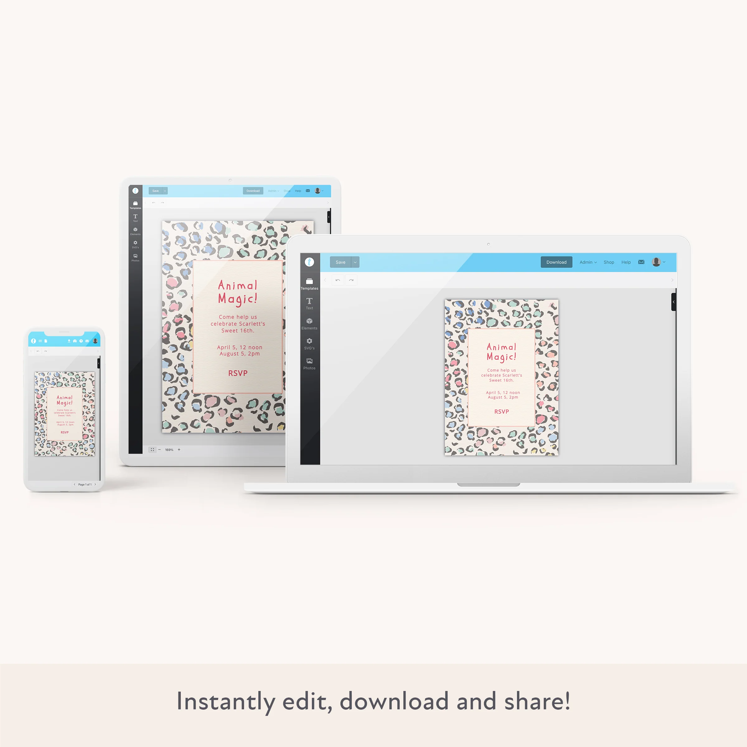 Leopard Print Download & Print Invitation - Image 2