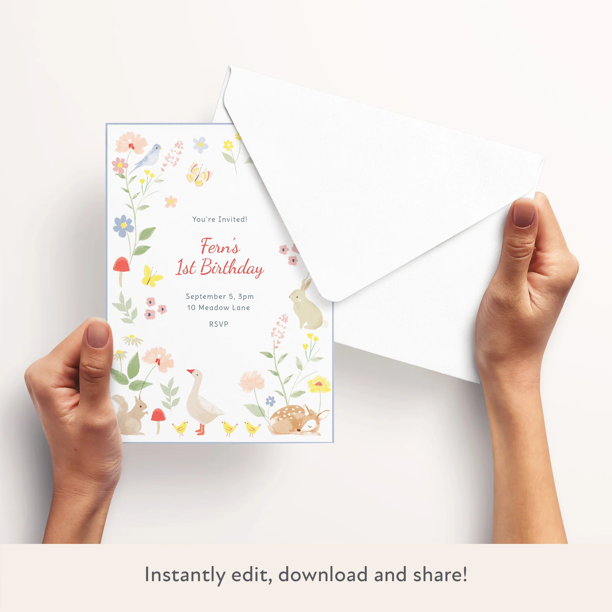 Little Animals Download & Print Invitation - Image 3