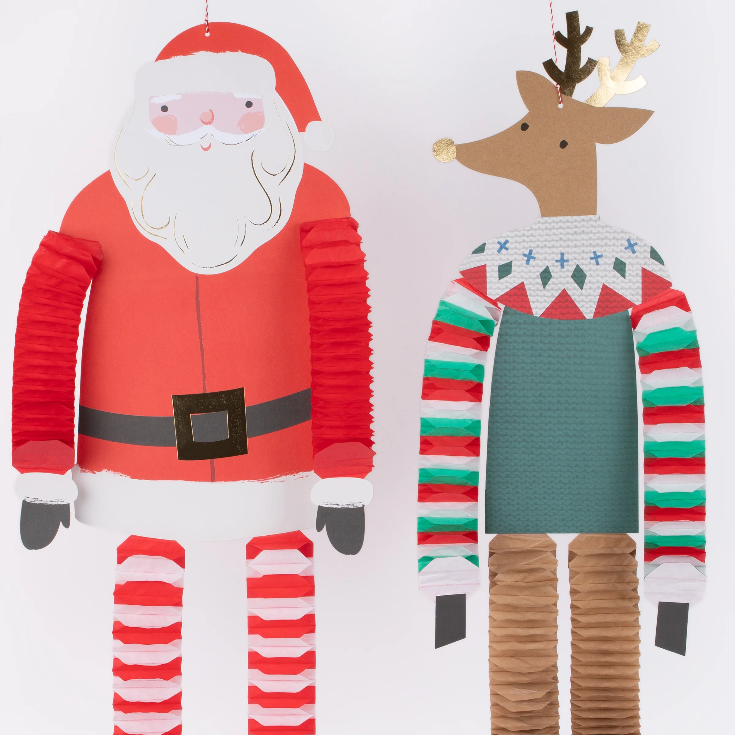 Long Legged Santa & Reindeer Decorations (x 4) - Image 3