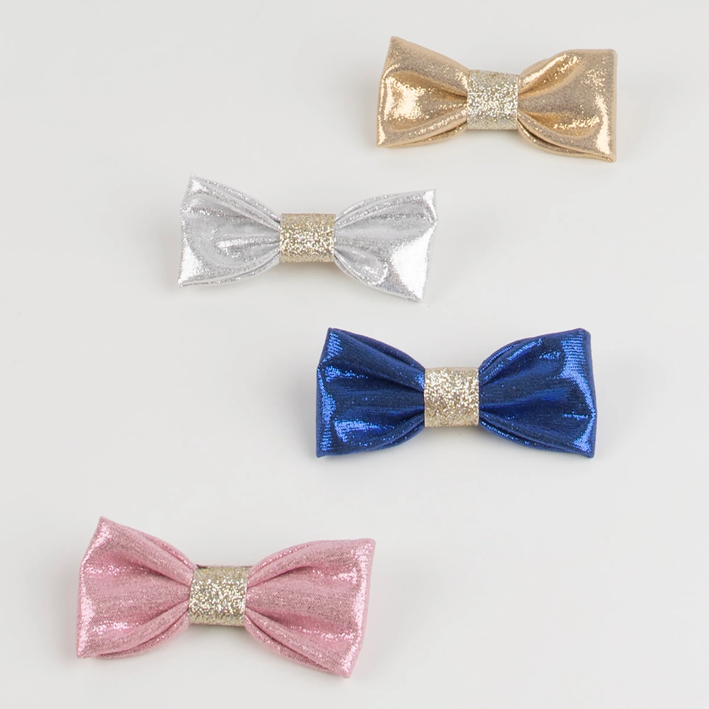 Glittery Fabric Hair Bows (x 8) - Image 4