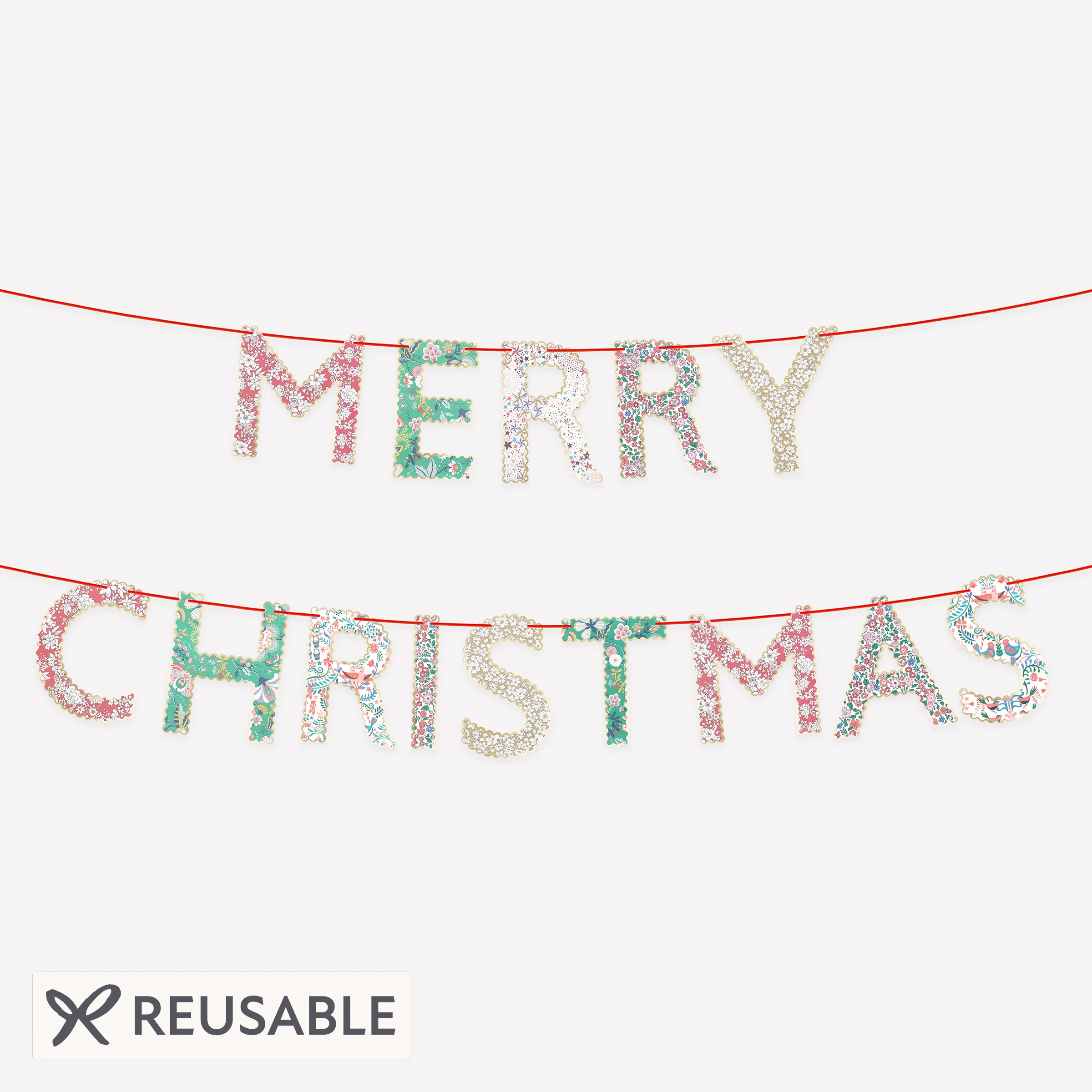 Meri Meri x Liberty Merry Christmas Garland Set