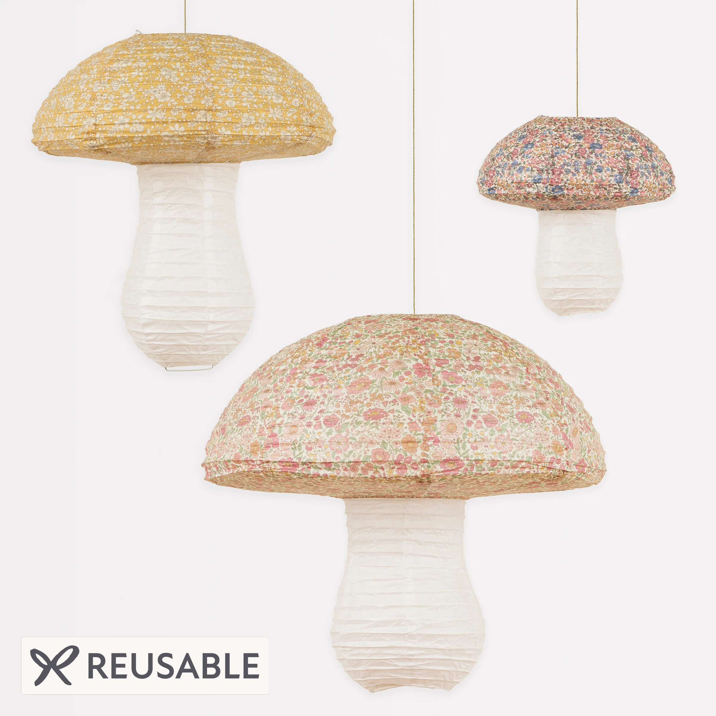 Meri Meri x Liberty Mushroom Lanterns (x 3)
