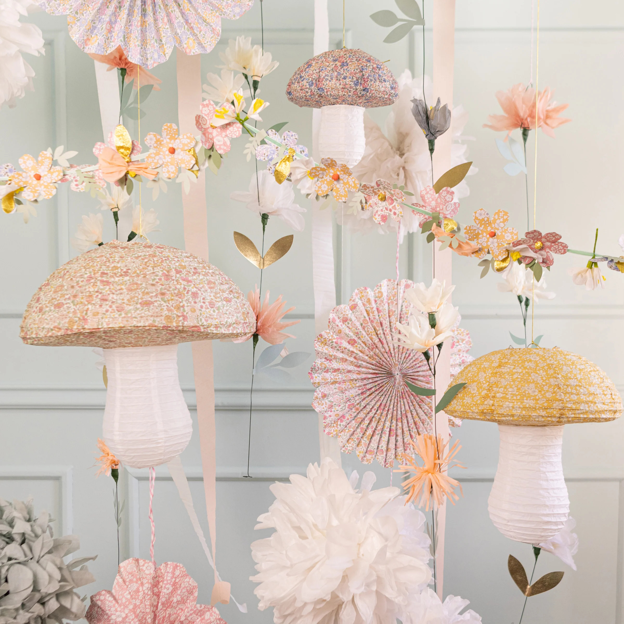 Meri Meri x Liberty Mushroom Lanterns (x 3) - Image 2