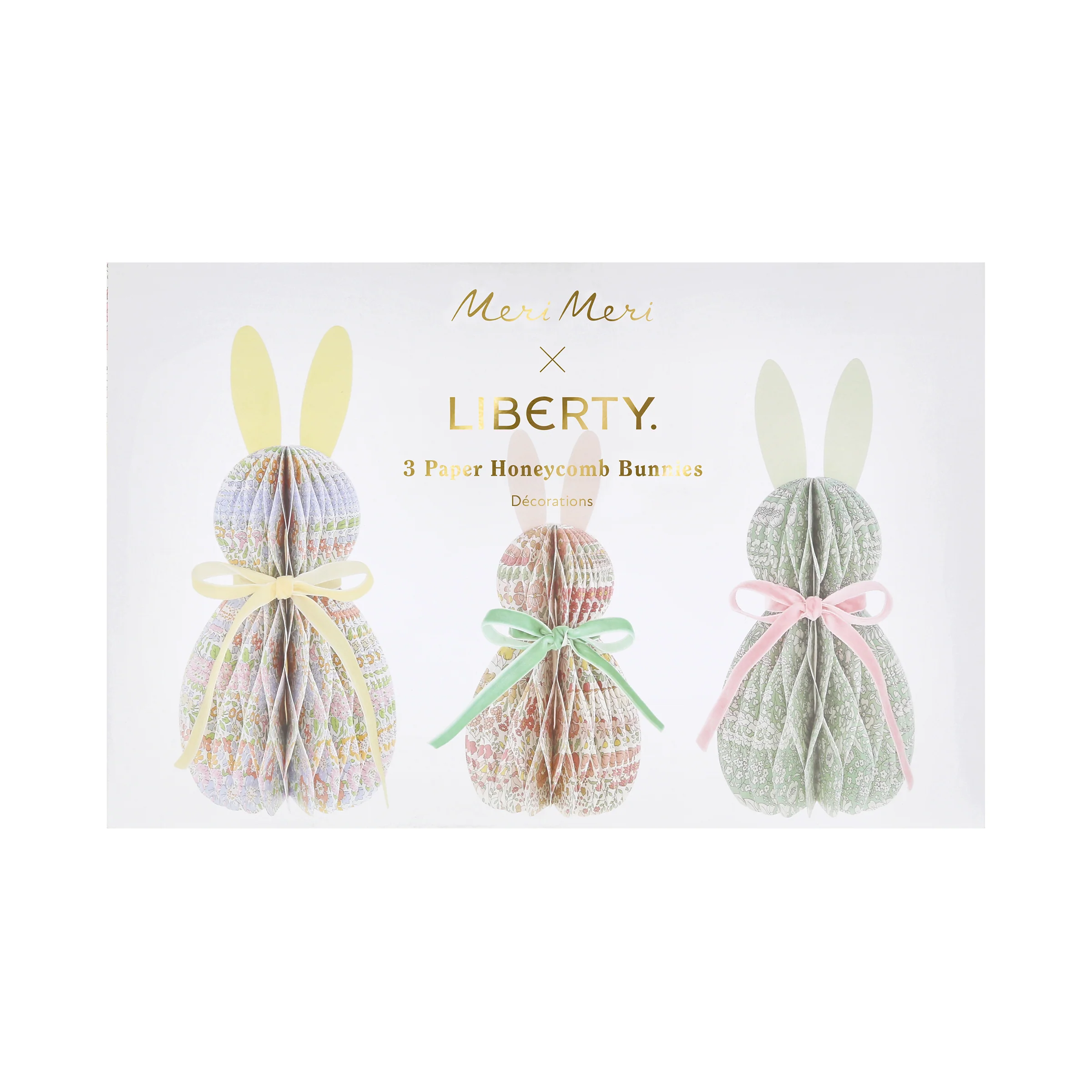 Meri Meri x Liberty Paper Honeycomb Bunnies (x 3) - Image 4
