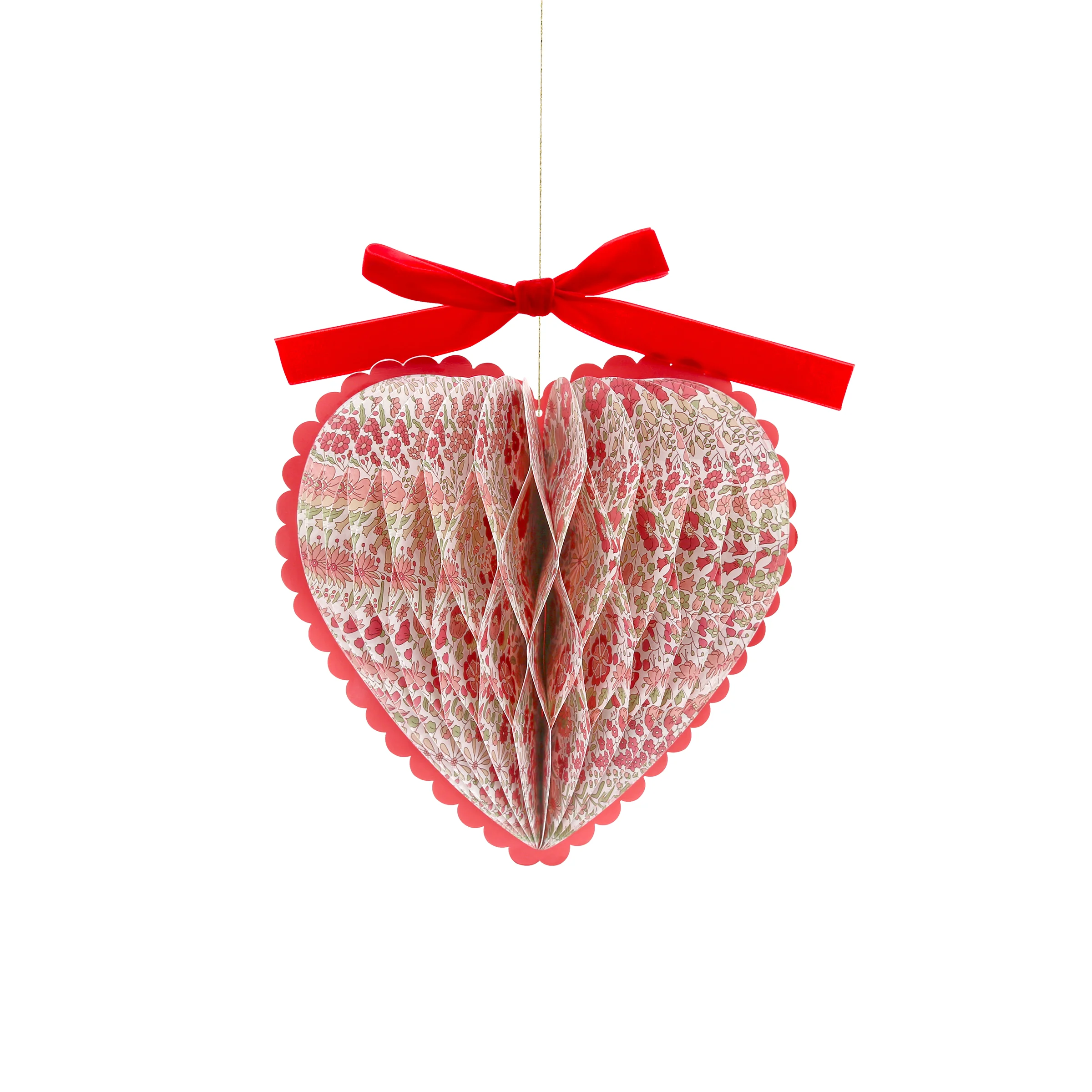 Meri Meri x Liberty Paper Honeycomb Heart Decorations (x 3) - Image 4