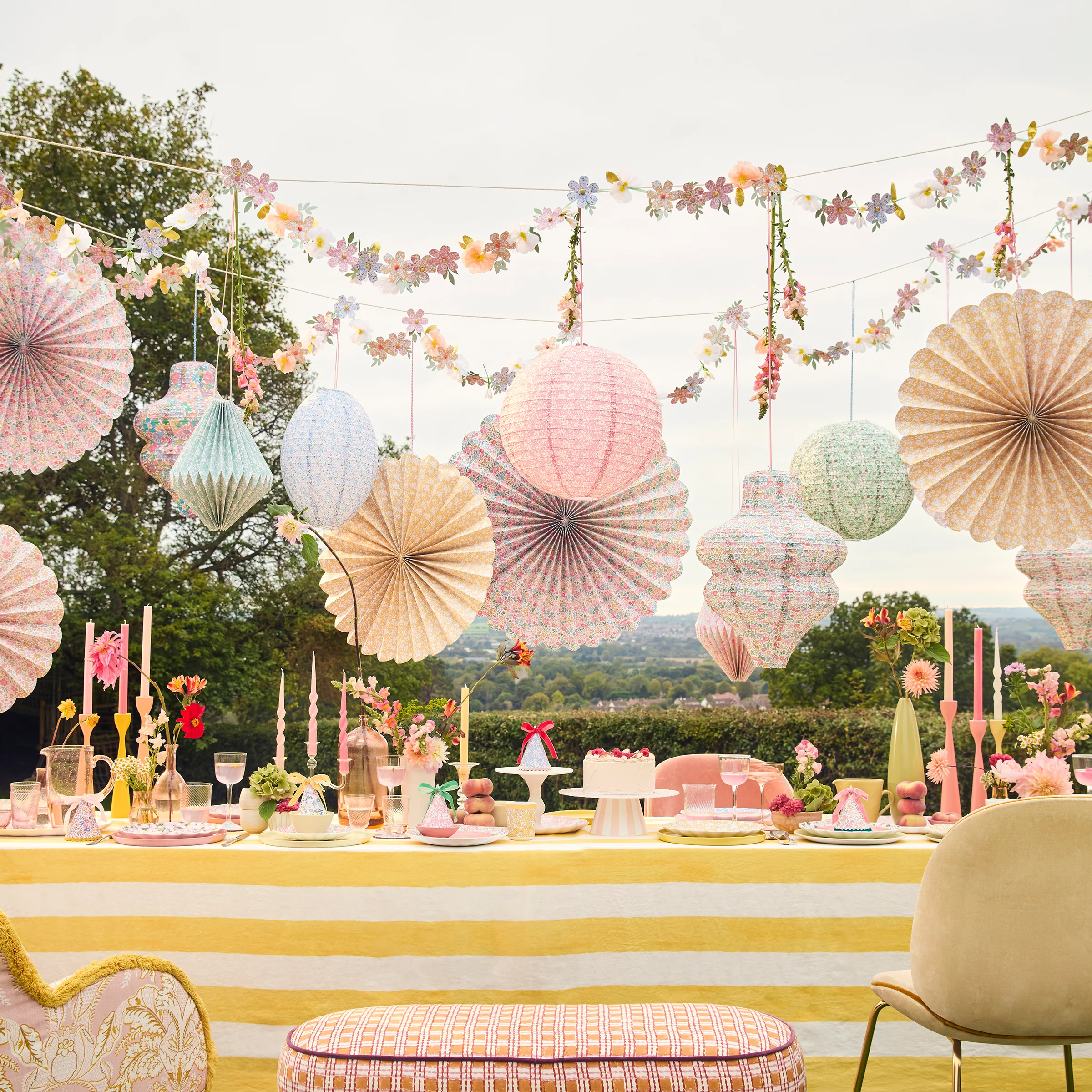 Meri Meri x Liberty Pastel Floral Lanterns (x 3) - Image 2